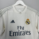 Shop 2015/16 REAL MADRID HOME SHIRT (M) ADIDAS, classic football shirts, vintage football shirts & retro soccer jerseys at Cult Kits