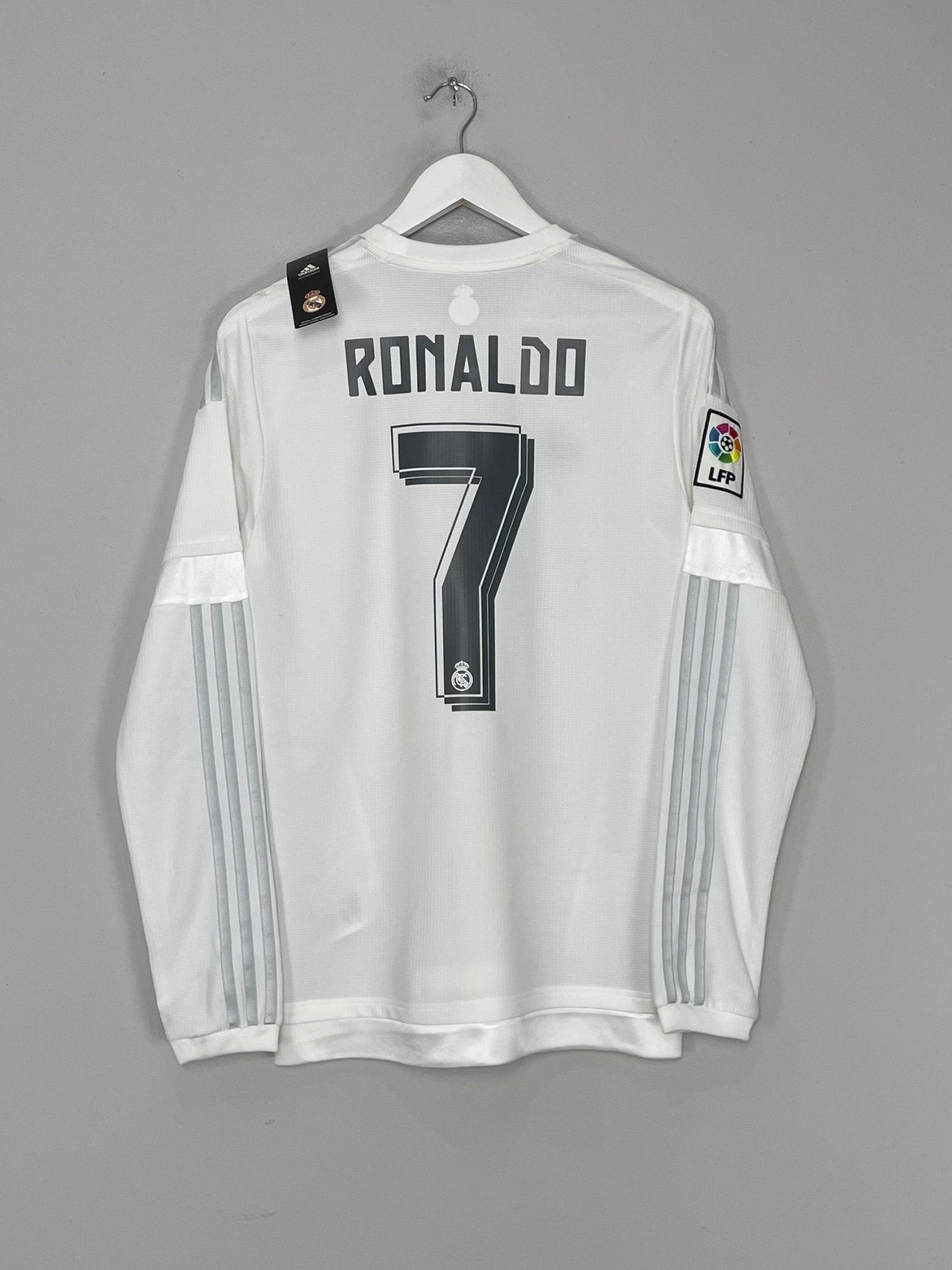 Shop 2015/16 REAL MADRID RONALDO #7 *BNWT* L/S HOME SHIRT (L) ADIDAS, classic football shirts, vintage football shirts & retro soccer jerseys at Cult Kits