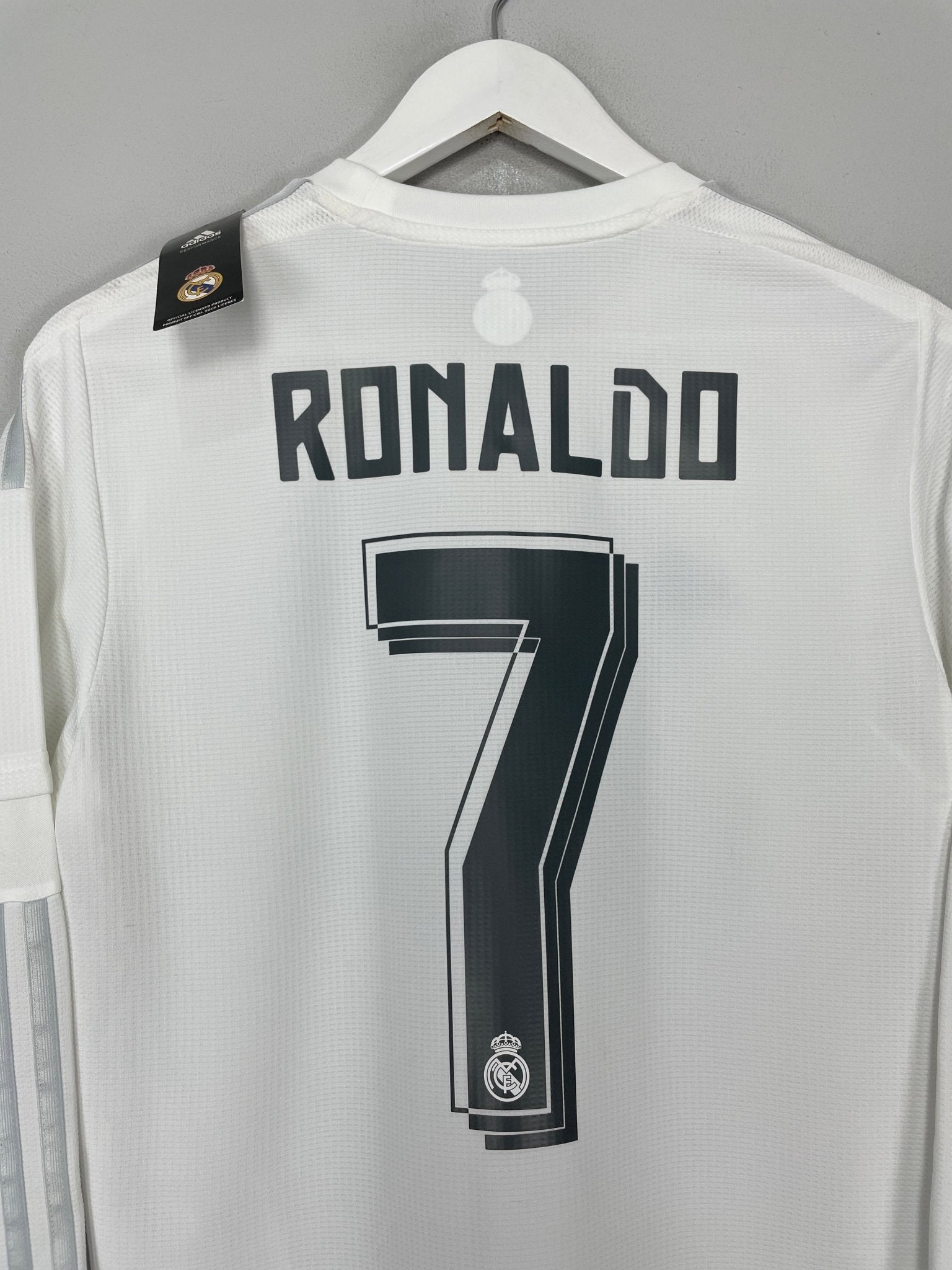 Shop 2015/16 REAL MADRID RONALDO #7 *BNWT* L/S HOME SHIRT (L) ADIDAS, classic football shirts, vintage football shirts & retro soccer jerseys at Cult Kits