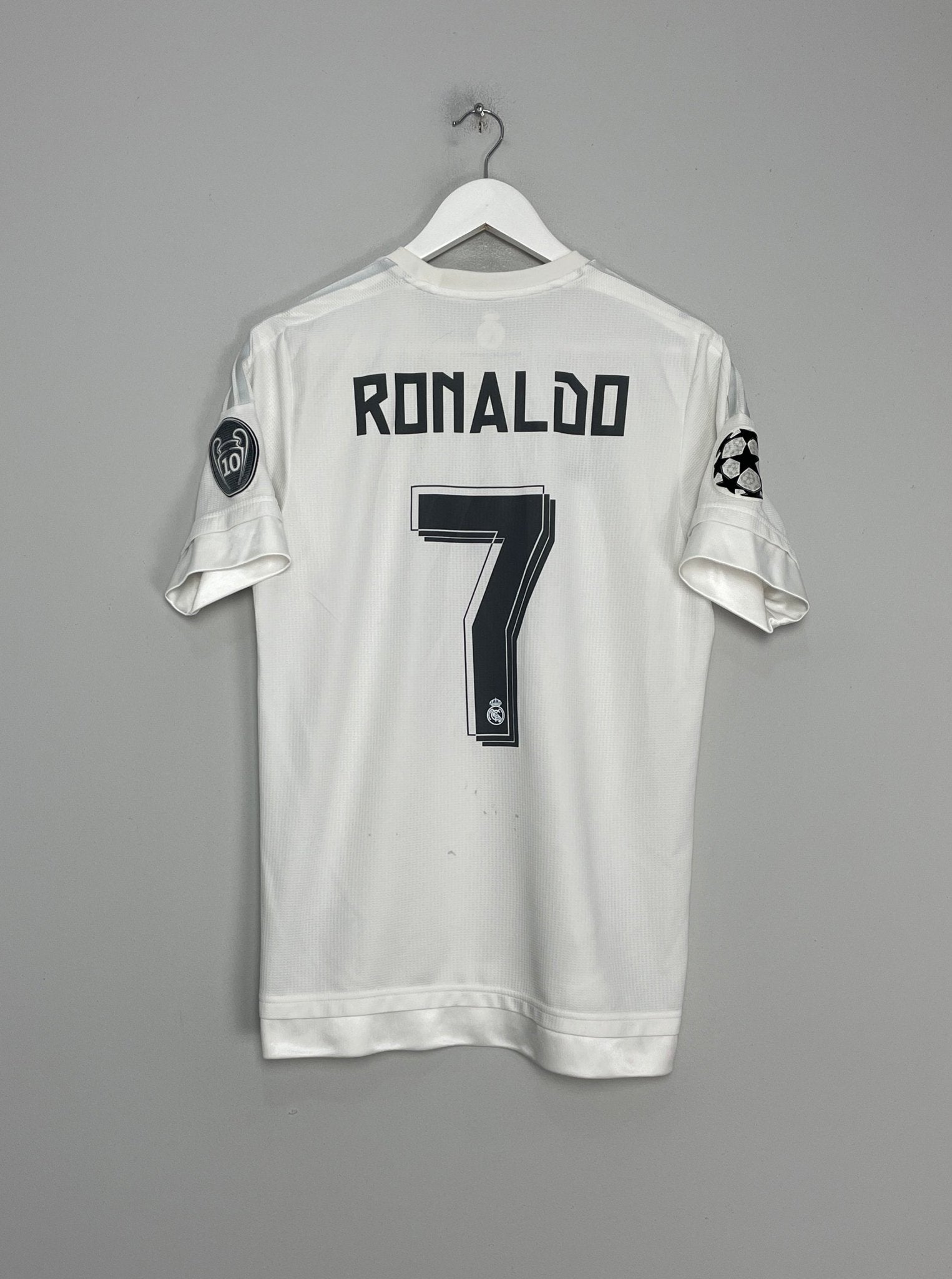 Shop 2015/16 REAL MADRID RONALDO #7 C/L HOME SHIRT (M) ADIDAS, classic football shirts, vintage football shirts & retro soccer jerseys at Cult Kits