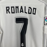Shop 2015/16 REAL MADRID RONALDO #7 L/S HOME SHIRT (L) ADIDAS, classic football shirts, vintage football shirts & retro soccer jerseys at Cult Kits