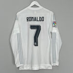 Shop 2015/16 REAL MADRID RONALDO #7 L/S HOME SHIRT (M) ADIDAS, classic football shirts, vintage football shirts & retro soccer jerseys at Cult Kits