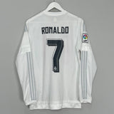 Shop 2015/16 REAL MADRID RONALDO #7 L/S HOME SHIRT (M) ADIDAS, classic football shirts, vintage football shirts & retro soccer jerseys at Cult Kits