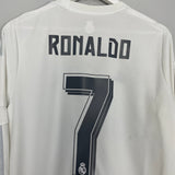 Shop 2015/16 REAL MADRID RONALDO #7 L/S HOME SHIRT (M) ADIDAS, classic football shirts, vintage football shirts & retro soccer jerseys at Cult Kits