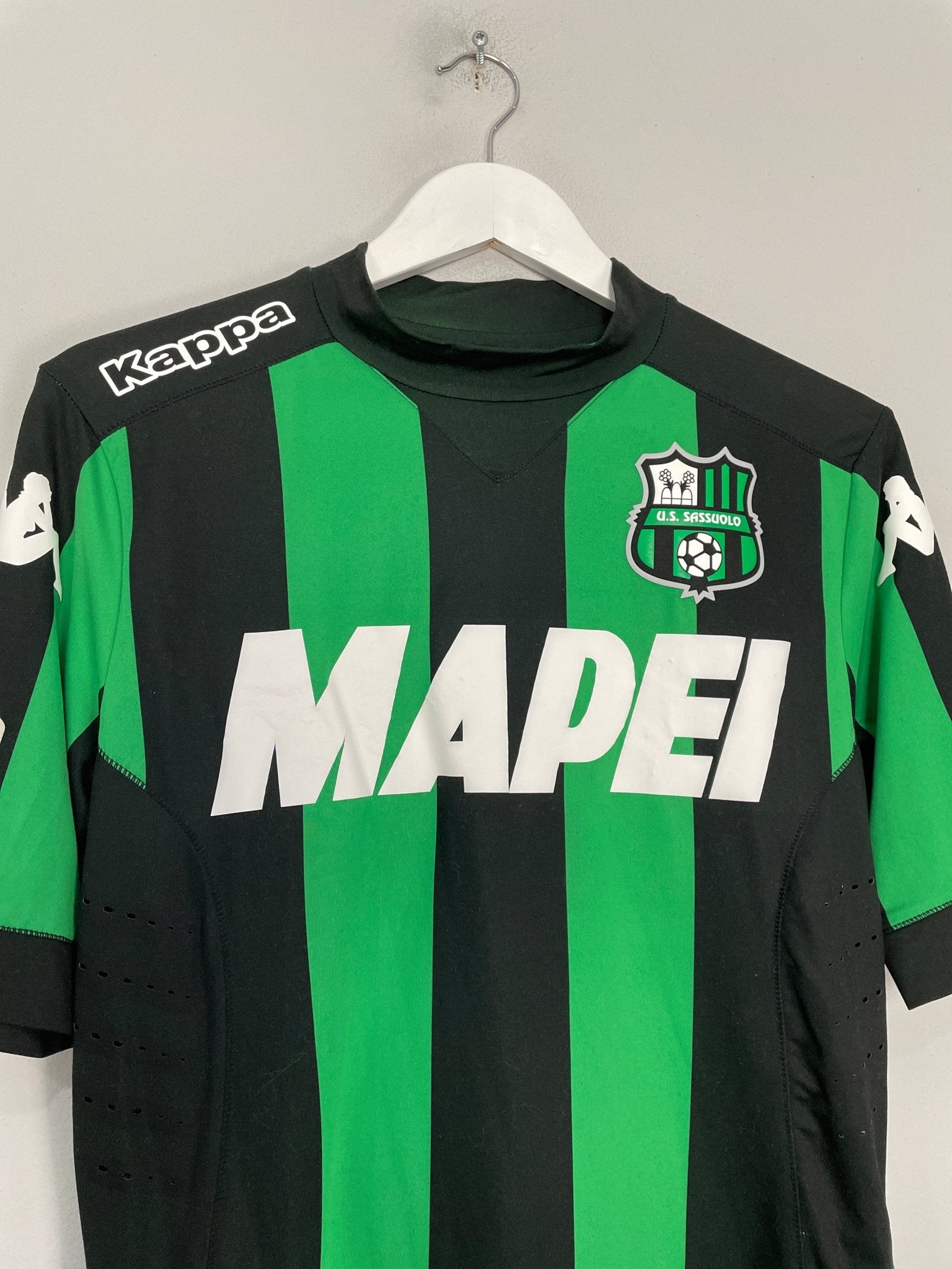 Shop 2015/16 SASSUOLO POLITANO #16 *PLAYER ISSUE* HOME SHIRT (M) KAPPA, classic football shirts, vintage football shirts & retro soccer jerseys at Cult Kits