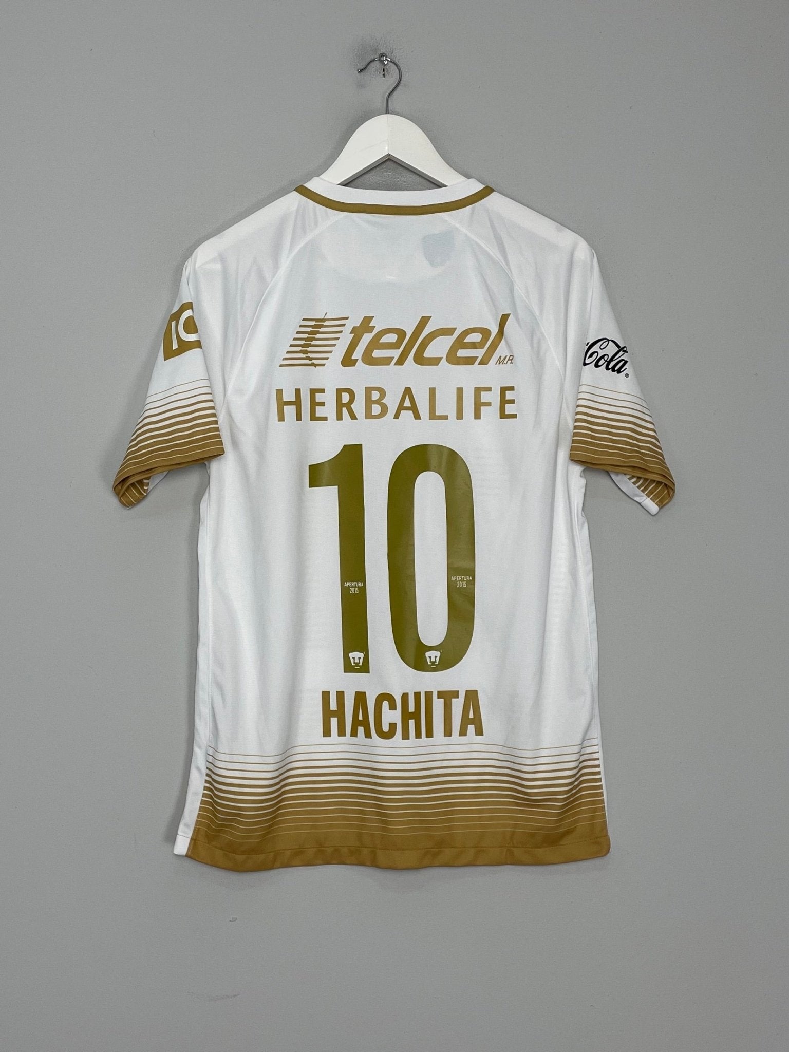 Shop 2015/16 UNAM PUMAS HACHITA #10 HOME SHIRT (M) NIKE, classic football shirts, vintage football shirts & retro soccer jerseys at Cult Kits