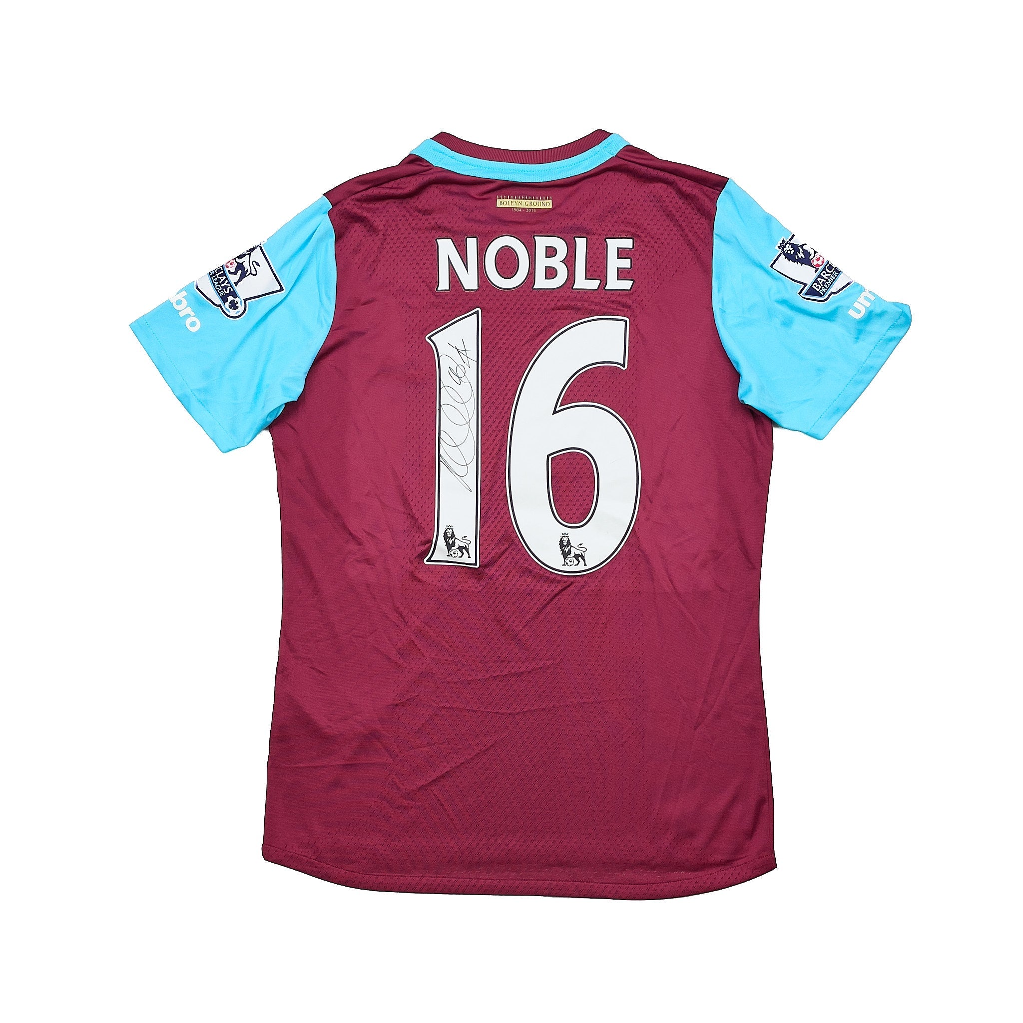Buy 2015/16 West Ham Noble 16 *Match Issue + Signed* Home Shirt (S) Umbro ~ Free worldwide shipping ~ Authentic Vintage Football Shirts from Cult Kits