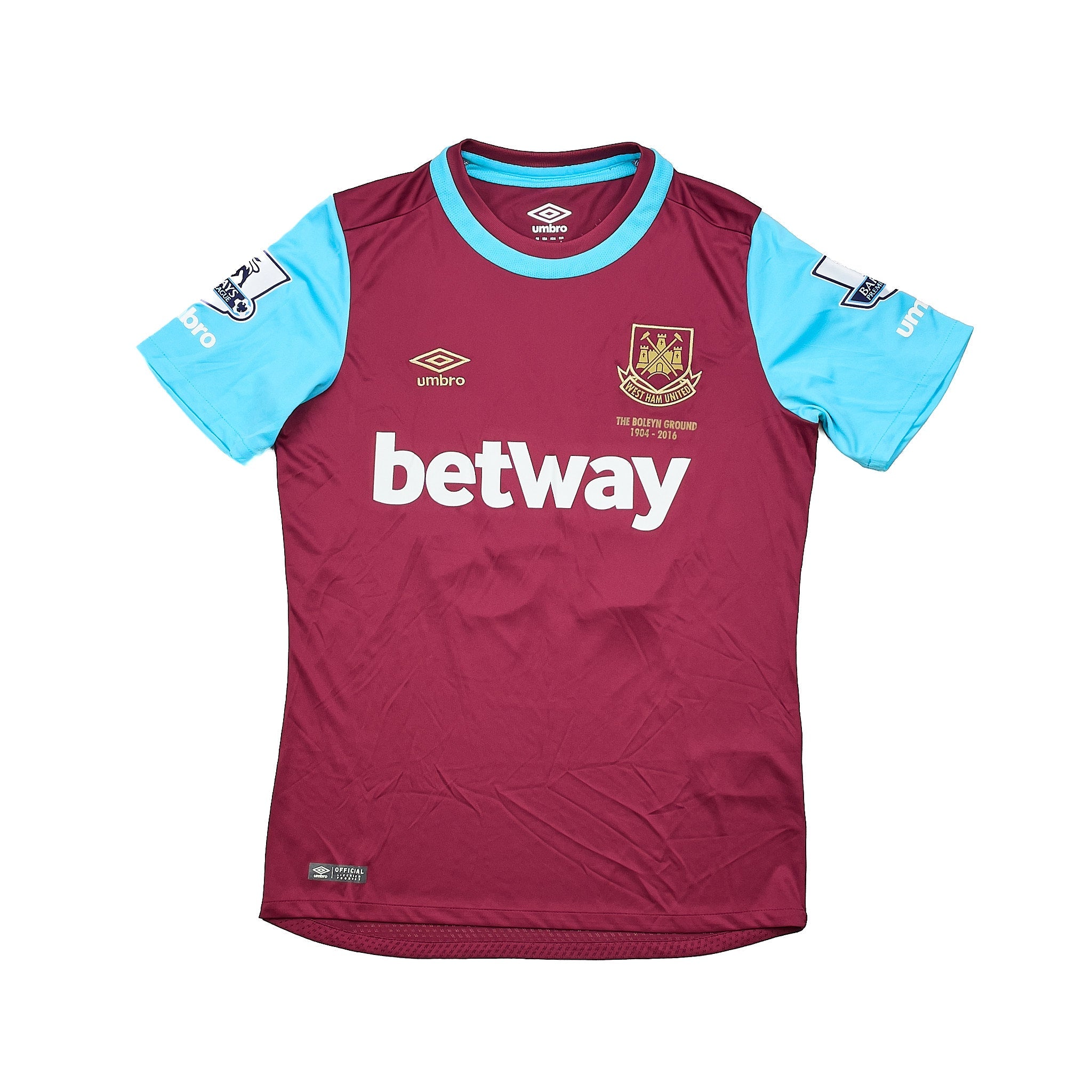 Buy 2015/16 West Ham Noble 16 *Match Issue + Signed* Home Shirt (S) Umbro ~ Free worldwide shipping ~ Authentic Vintage Football Shirts from Cult Kits