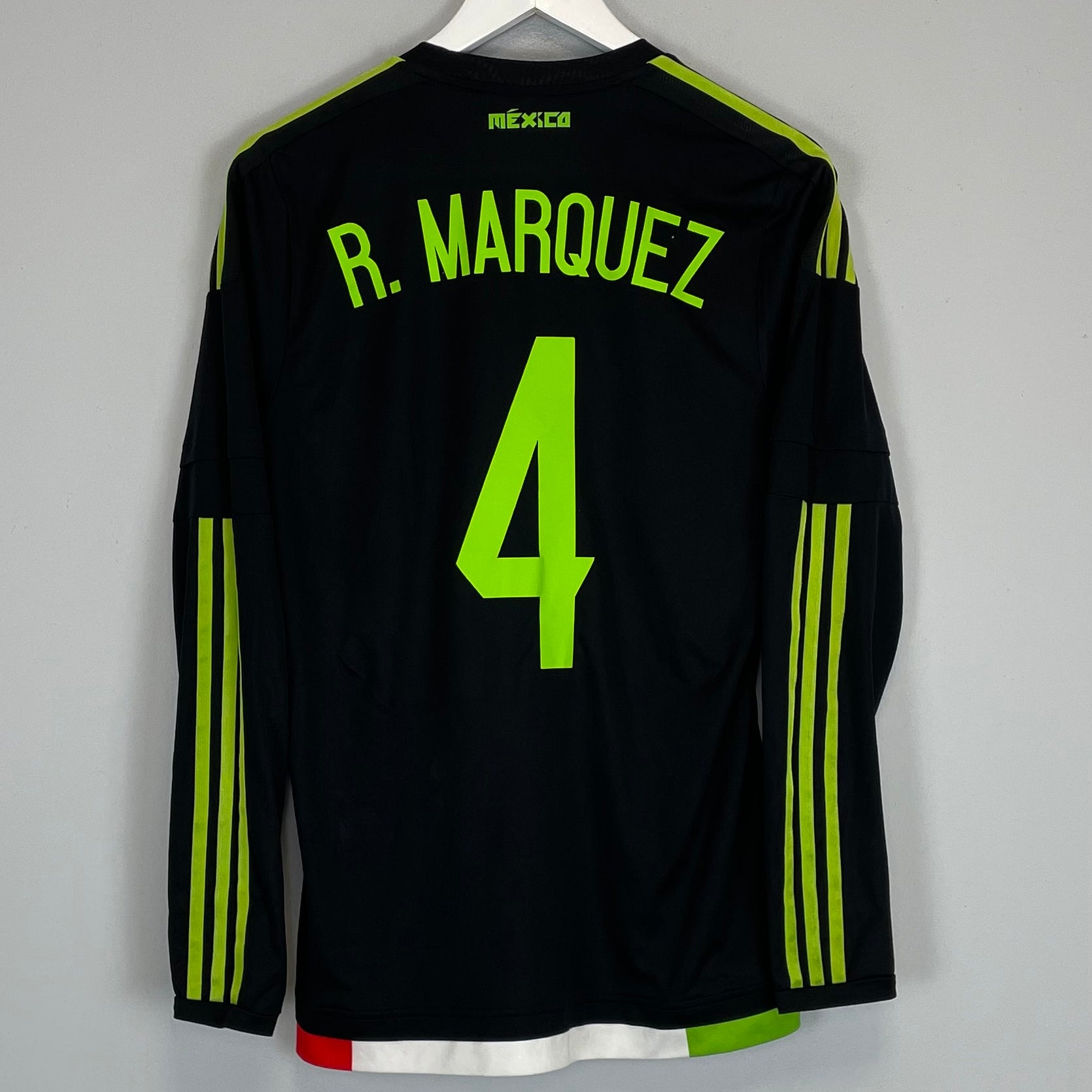 Shop 2015/16 MEXICO MARQUEZ #4 *PLAYER ISSUE* L/S HOME SHIRT (S) ADIDAS, classic football shirts, vintage football shirts & retro soccer jerseys at Cult Kits