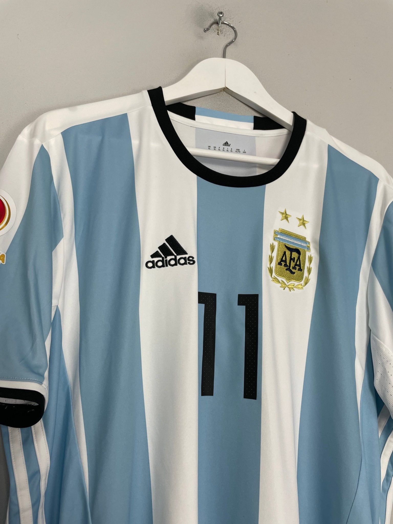 Shop 2016/17 ARGENTINA AGUERO #11 *BNWT* HOME SHIRT (XL) ADIDAS, classic football shirts, vintage football shirts & retro soccer jerseys at Cult Kits