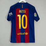 Shop 2016/17 BARCELONA MESSI #10 HOME SHIRT (M) NIKE, classic football shirts, vintage football shirts & retro soccer jerseys at Cult Kits