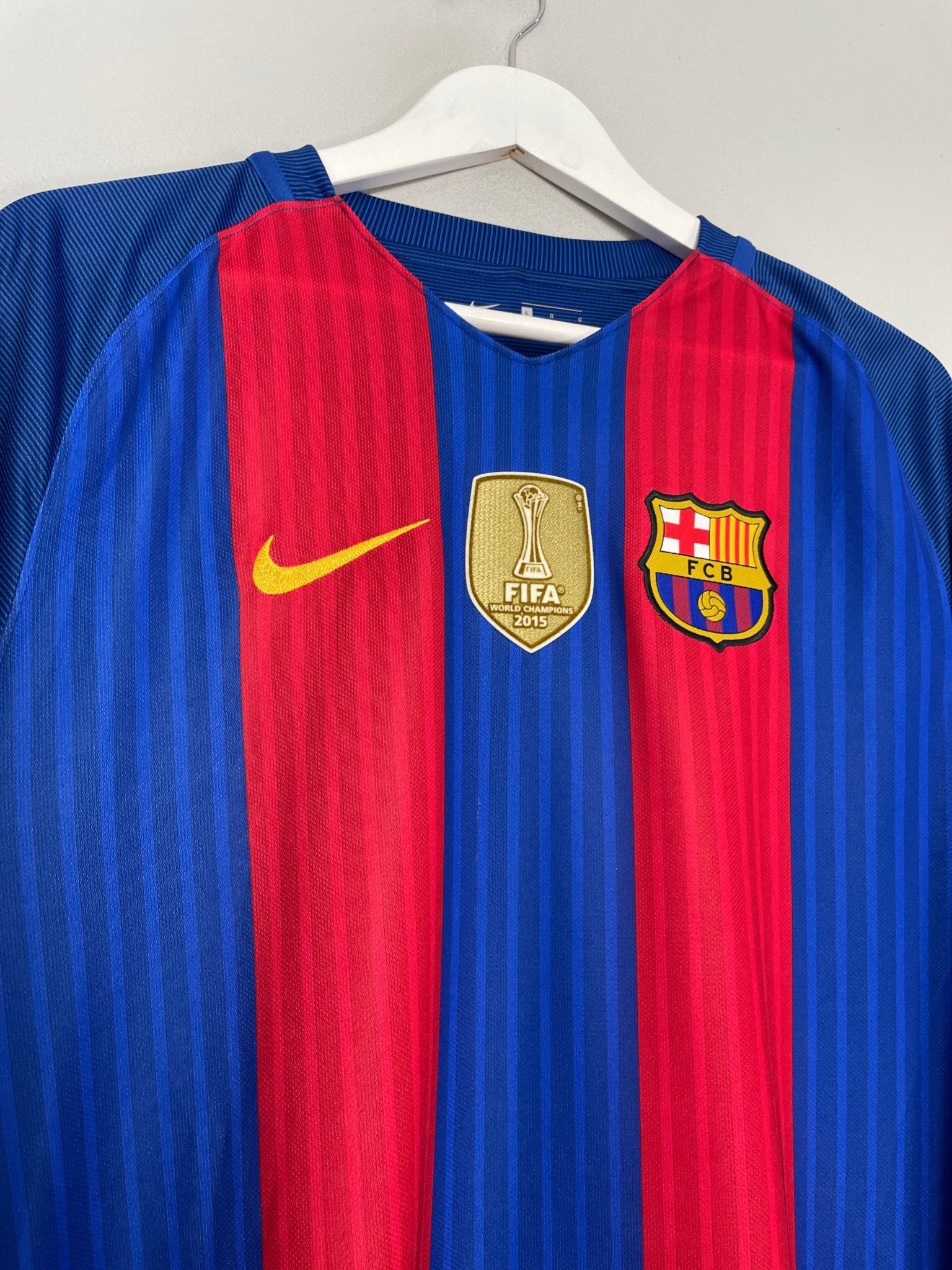 Shop 2016/17 BARCELONA MESSI #10 L/S HOME SHIRT (L) NIKE, classic football shirts, vintage football shirts & retro soccer jerseys at Cult Kits
