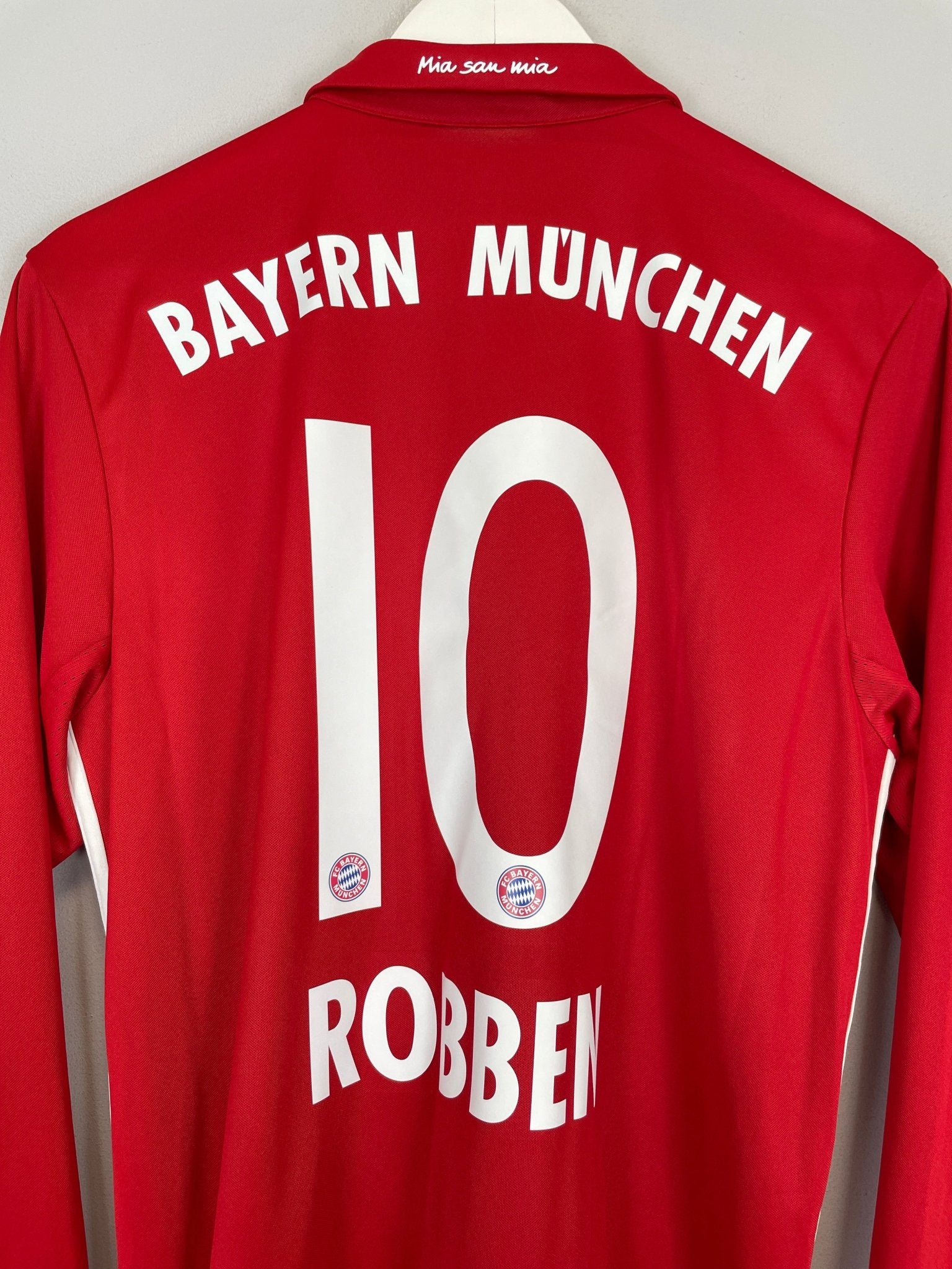 Shop 2016/17 BAYERN MUNICH ROBBEN #10 L/S HOME SHIRT (M) ADIDAS, classic football shirts, vintage football shirts & retro soccer jerseys at Cult Kits