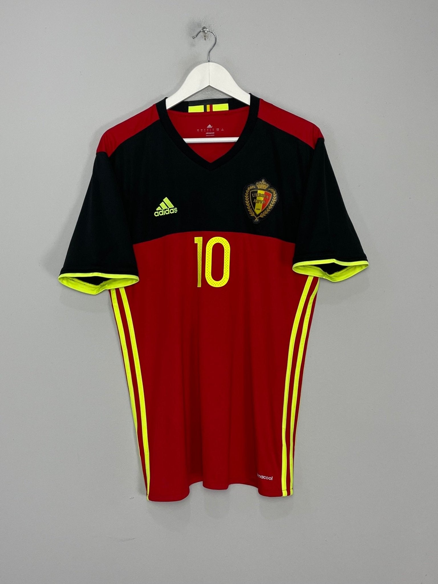 Shop 2016/17 BELGIUM HAZARD #10 HOME SHIRT (L) ADIDAS, classic football shirts, vintage football shirts & retro soccer jerseys at Cult Kits