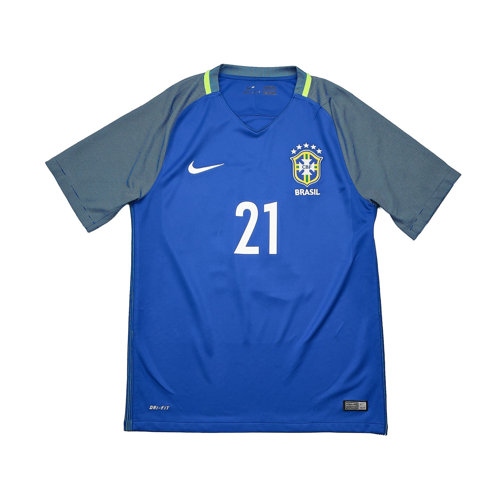 Buy 2016/17 Brazil Hulk 21 Away Shirt (M) Nike ~ Free worldwide shipping ~ Authentic Vintage Football Shirts from Cult Kits