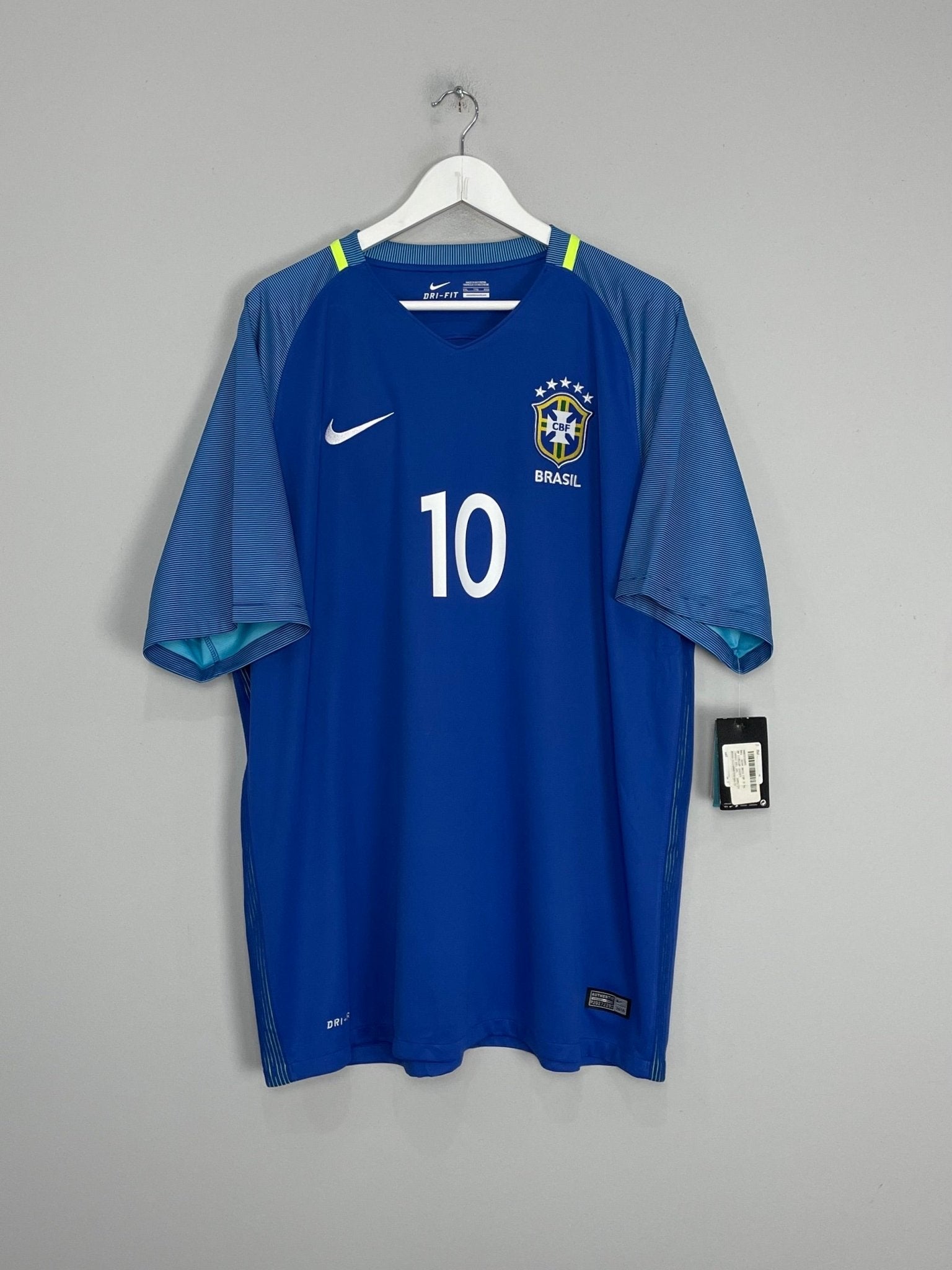 Shop 2016/17 BRAZIL NEYMAR JR #10 *BNWT* AWAY SHIRT (XXL) NIKE, classic football shirts, vintage football shirts & retro soccer jerseys at Cult Kits
