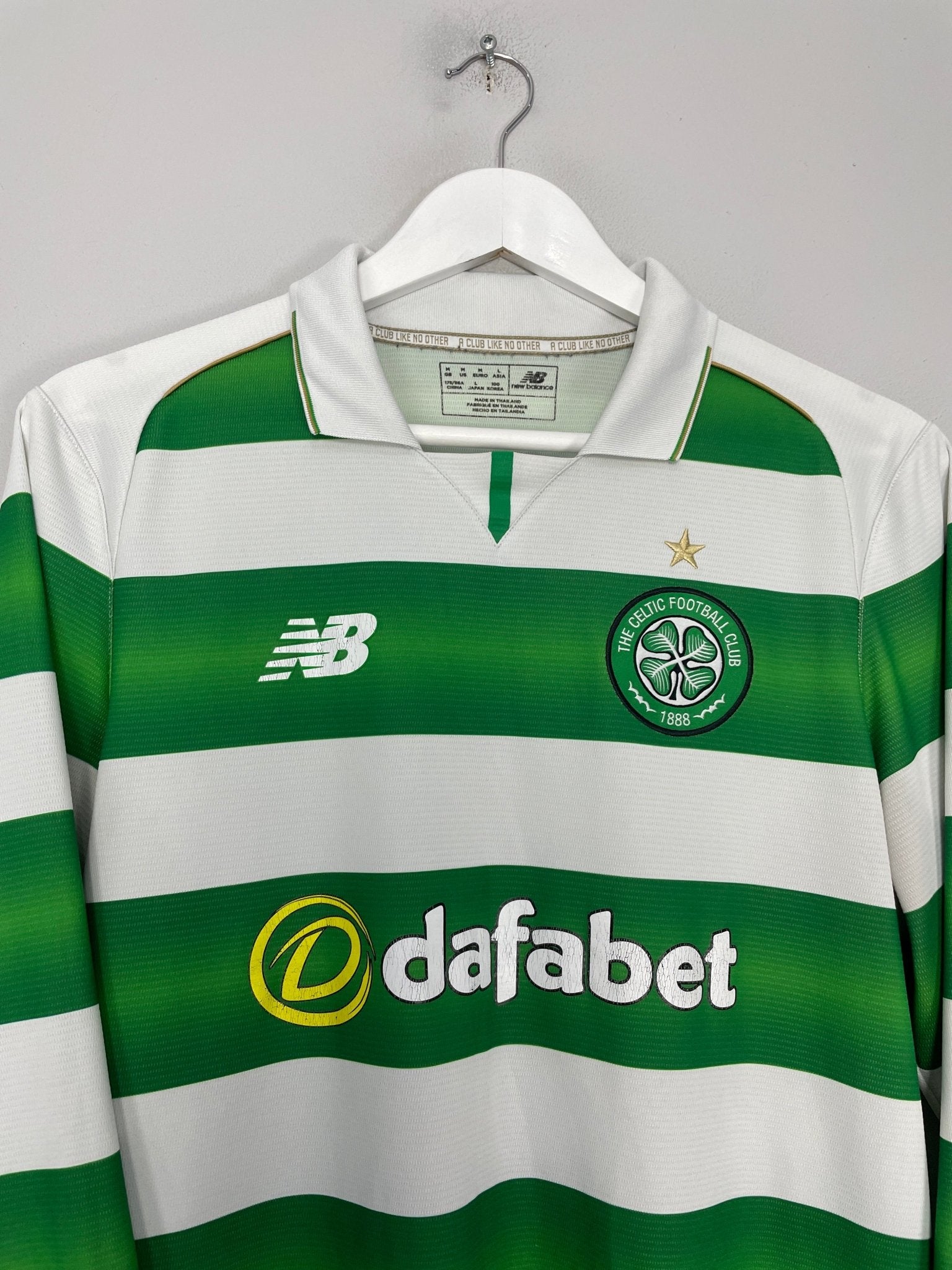 Shop 2016/17 CELTIC L/S HOME SHIRT (M) NEW BALANCE, classic football shirts, vintage football shirts & retro soccer jerseys at Cult Kits