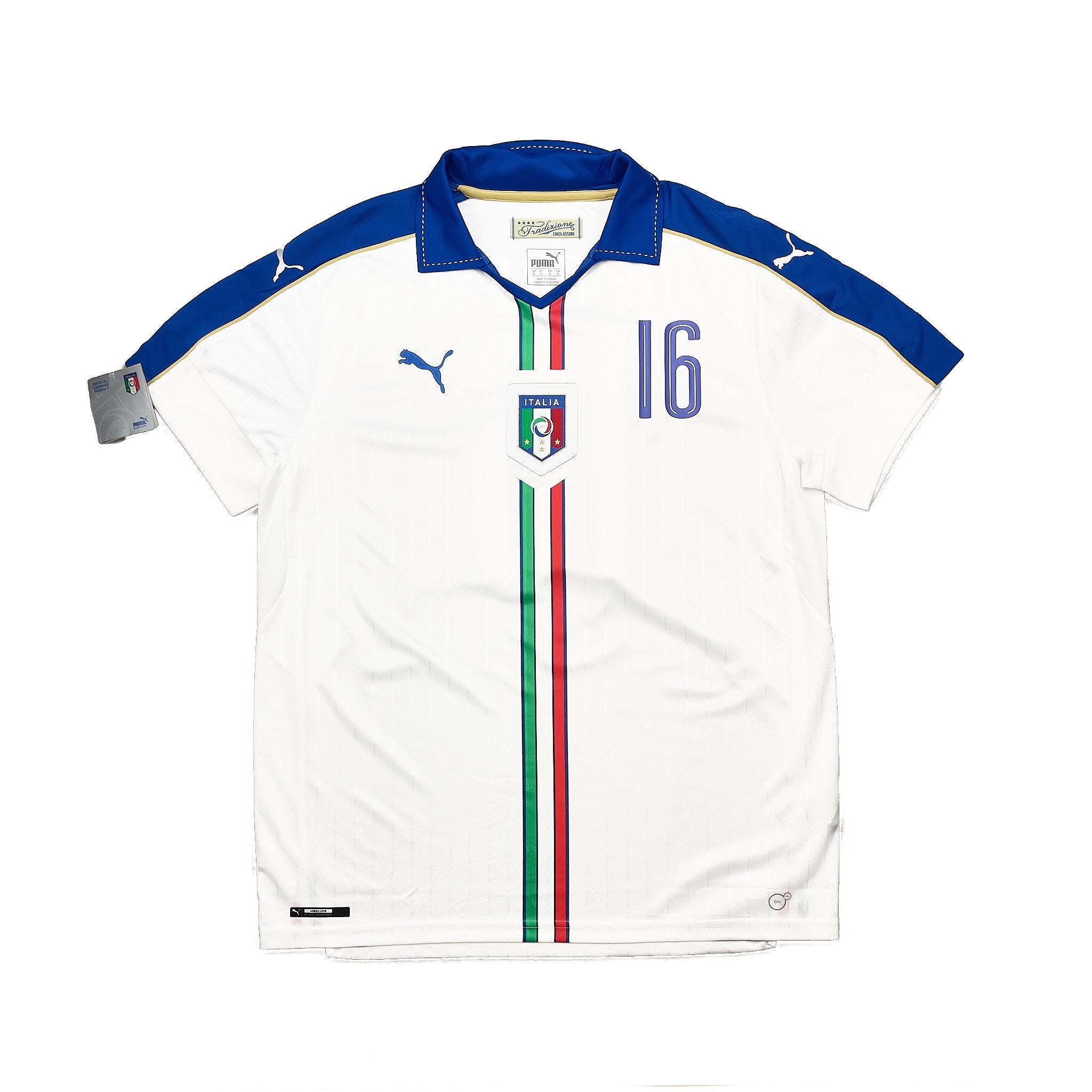 Buy 2016/17 ITALY DE ROSSI 16 *BNWT* AWAY SHIRT (XL) PUMA ~ Free worldwide shipping available ~ Authentic Vintage Football Shirts from Cult Kits
