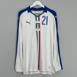 Shop 2016/17 ITALY PIRLO #21 L/S *PLAYER ISSUE* AWAY SHIRT (L) PUMA, classic football shirts, vintage football shirts & retro soccer jerseys at Cult Kits