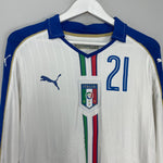 Shop 2016/17 ITALY PIRLO #21 L/S *PLAYER ISSUE* AWAY SHIRT (L) PUMA, classic football shirts, vintage football shirts & retro soccer jerseys at Cult Kits