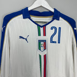 Shop 2016/17 ITALY PIRLO #21 L/S *PLAYER ISSUE* AWAY SHIRT (L) PUMA, classic football shirts, vintage football shirts & retro soccer jerseys at Cult Kits