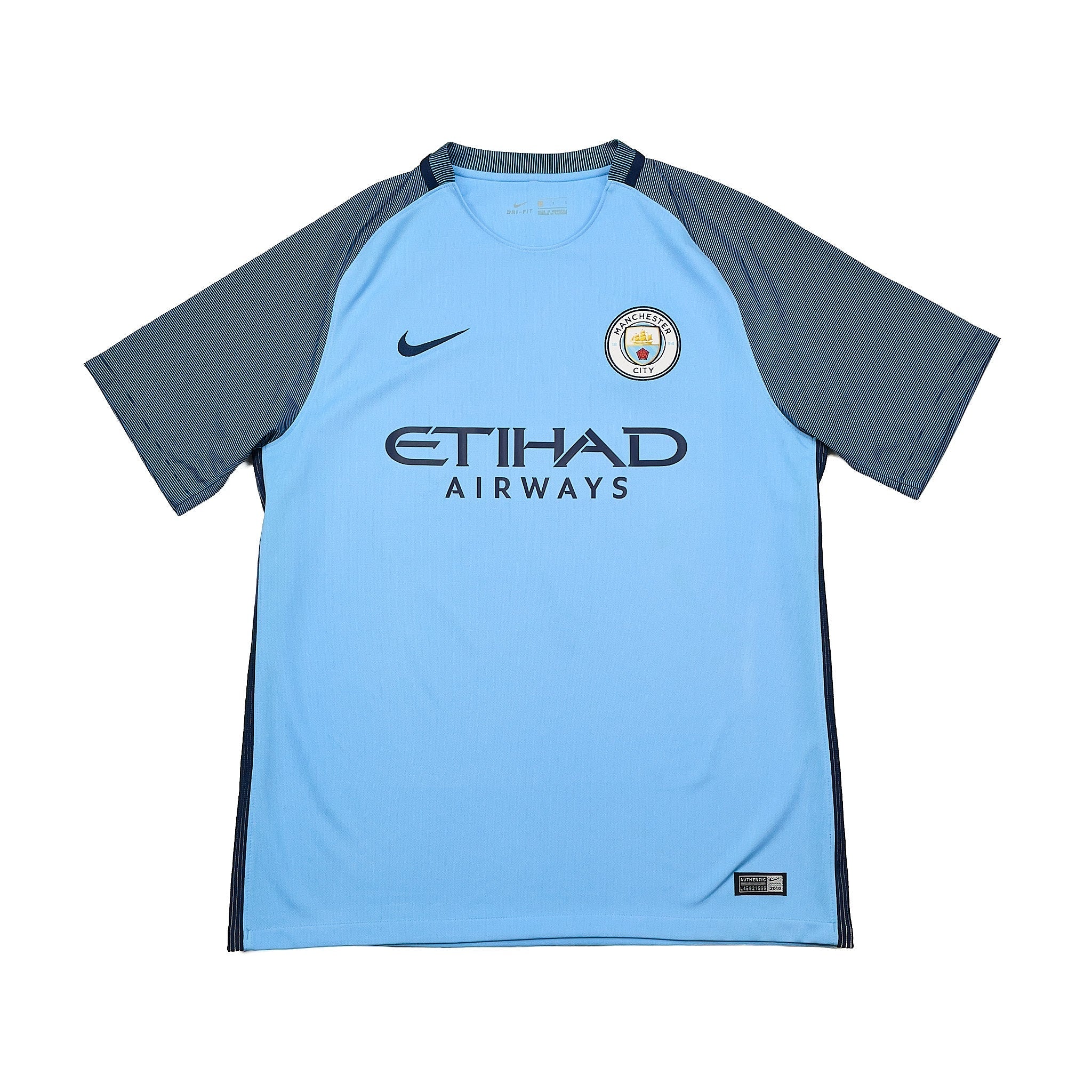 Buy 2016/17 MANCHESTER CITY DE BRUYNE 17 HOME SHIRT (L) NIKE ~ Free worldwide shipping available ~ Authentic Vintage Football Shirts from Cult Kits