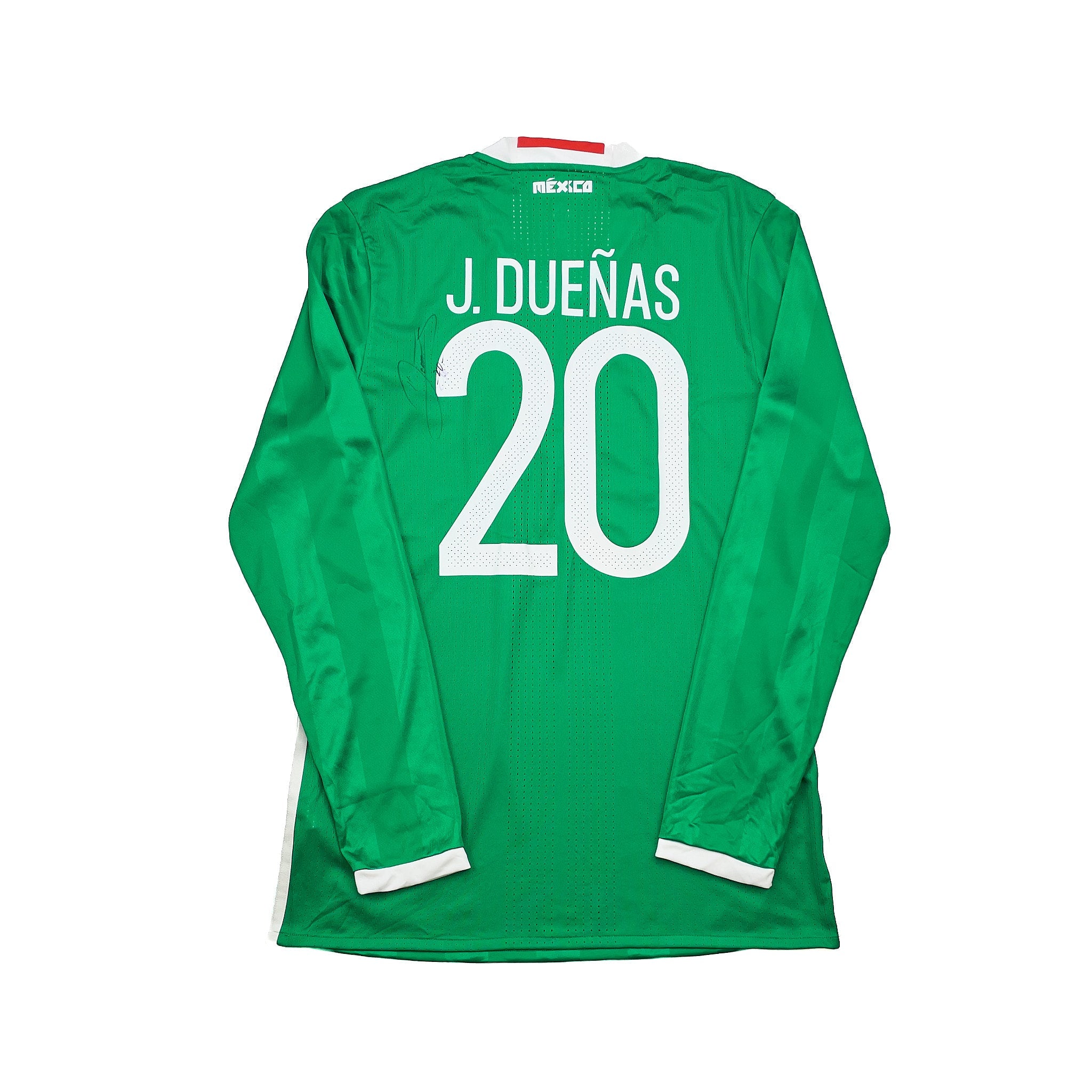 Buy 2016/17 Mexico J.Duenas 20 *Player Issue + Signed* L/S Home Shirt (L) Adidas ~ Free worldwide shipping ~ Authentic Vintage Football Shirts from Cult Kits