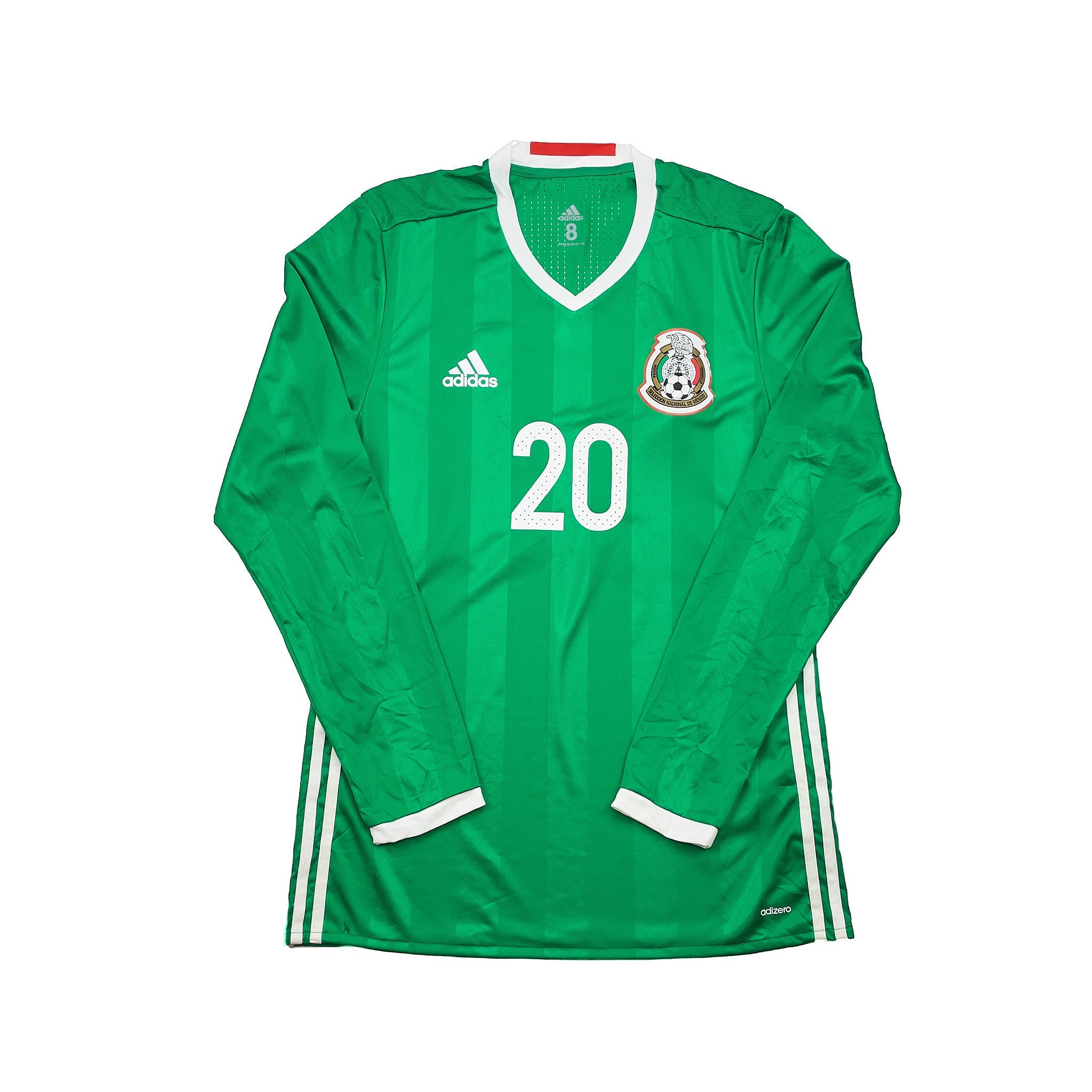 Buy 2016/17 Mexico J.Duenas 20 *Player Issue + Signed* L/S Home Shirt (L) Adidas ~ Free worldwide shipping ~ Authentic Vintage Football Shirts from Cult Kits