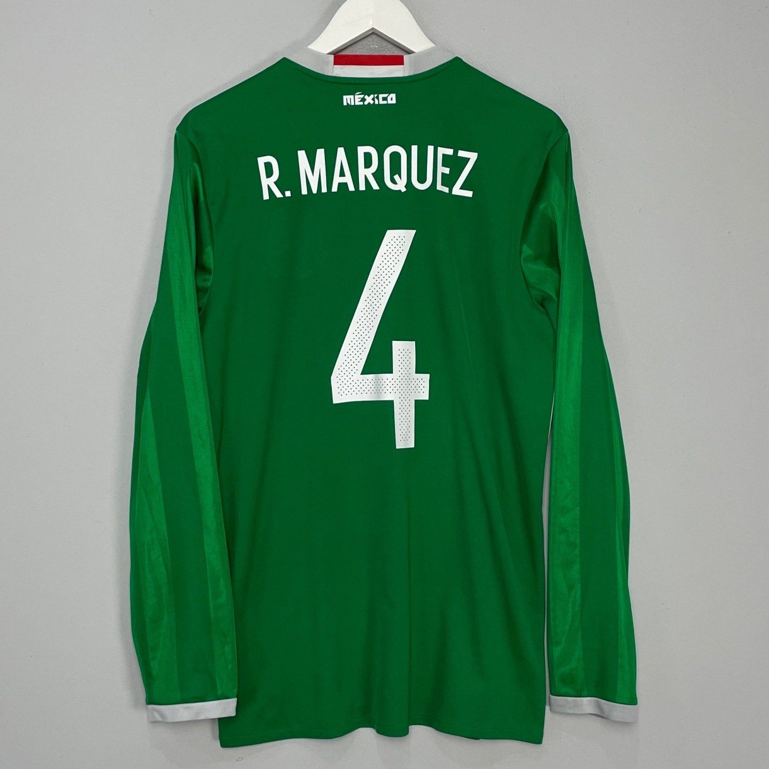 Shop 2016/17 MEXICO R.MARQUEZ #4 L/S HOME SHIRT (L) ADIDAS, classic football shirts, vintage football shirts & retro soccer jerseys at Cult Kits