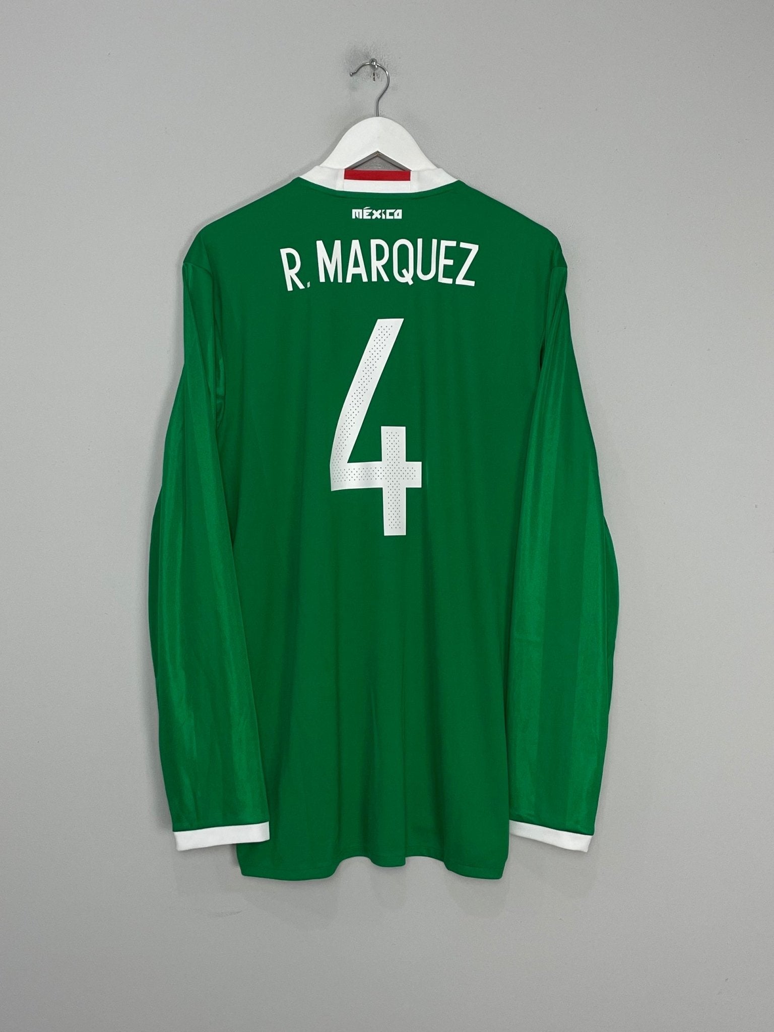Shop 2016/17 MEXICO R.MARQUEZ #4 L/S HOME SHIRT (XL) ADIDAS, classic football shirts, vintage football shirts & retro soccer jerseys at Cult Kits