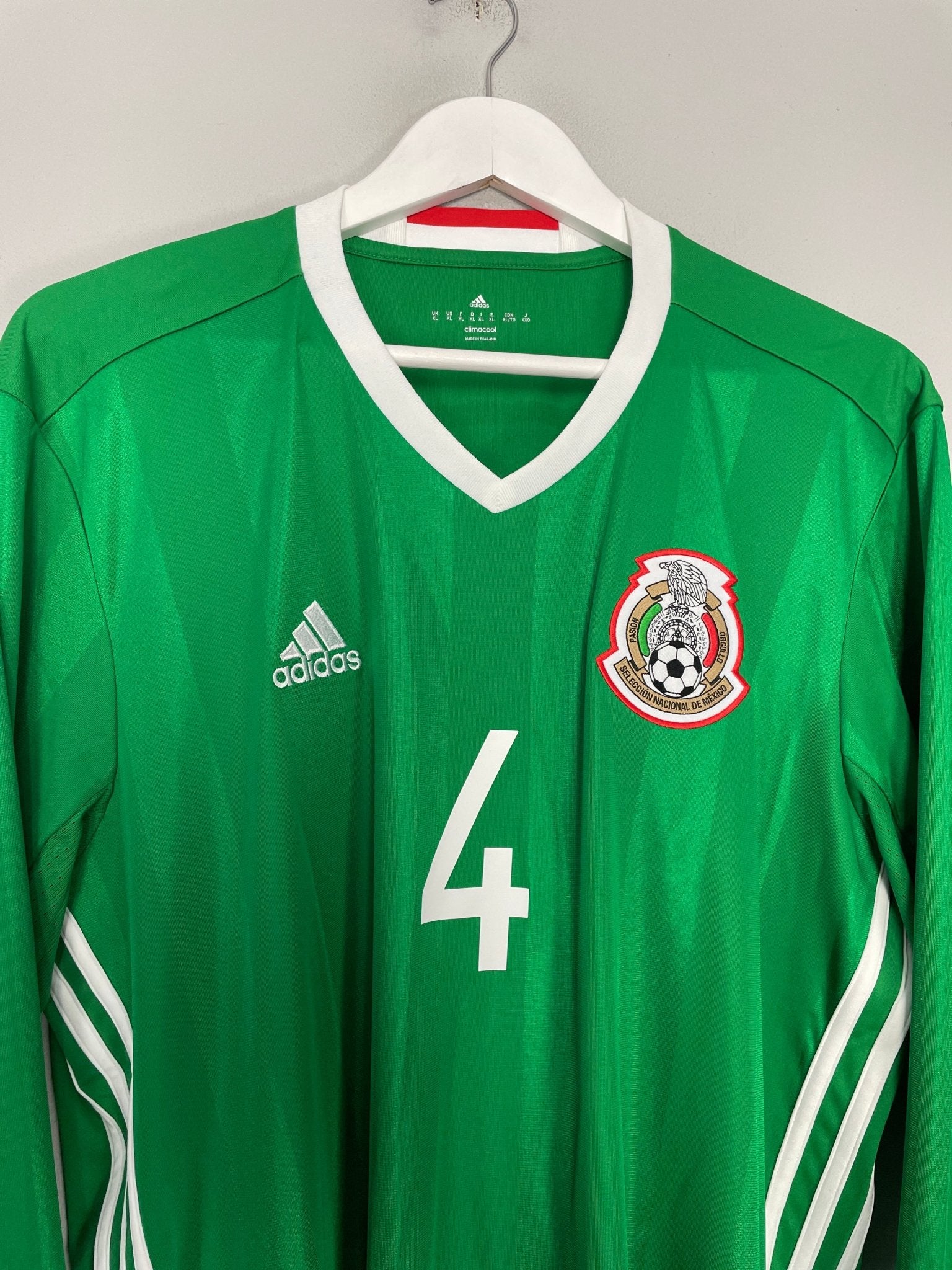 Shop 2016/17 MEXICO R.MARQUEZ #4 L/S HOME SHIRT (XL) ADIDAS, classic football shirts, vintage football shirts & retro soccer jerseys at Cult Kits