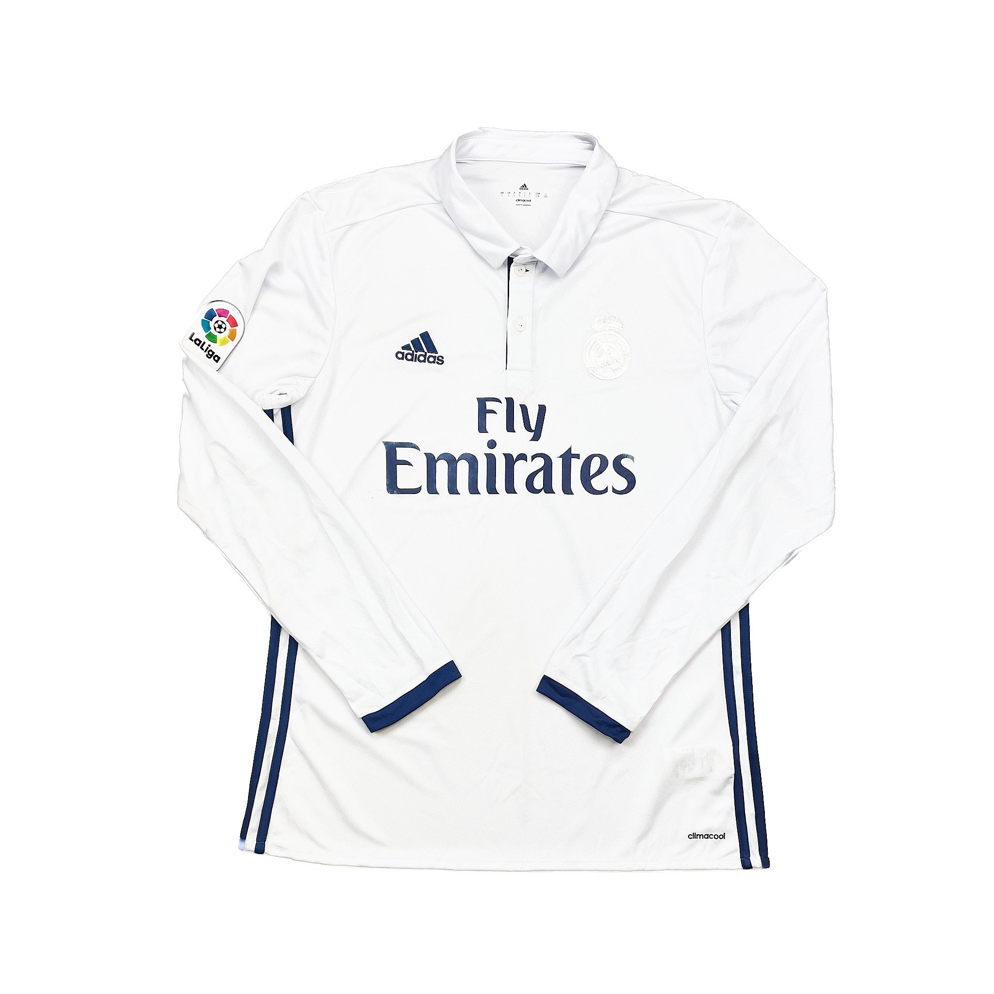 Buy 2016/17 Real Madrid L/S Home Shirt (L) Adidas ~ Free worldwide shipping available ~ Authentic Vintage Football Shirts from Cult Kits