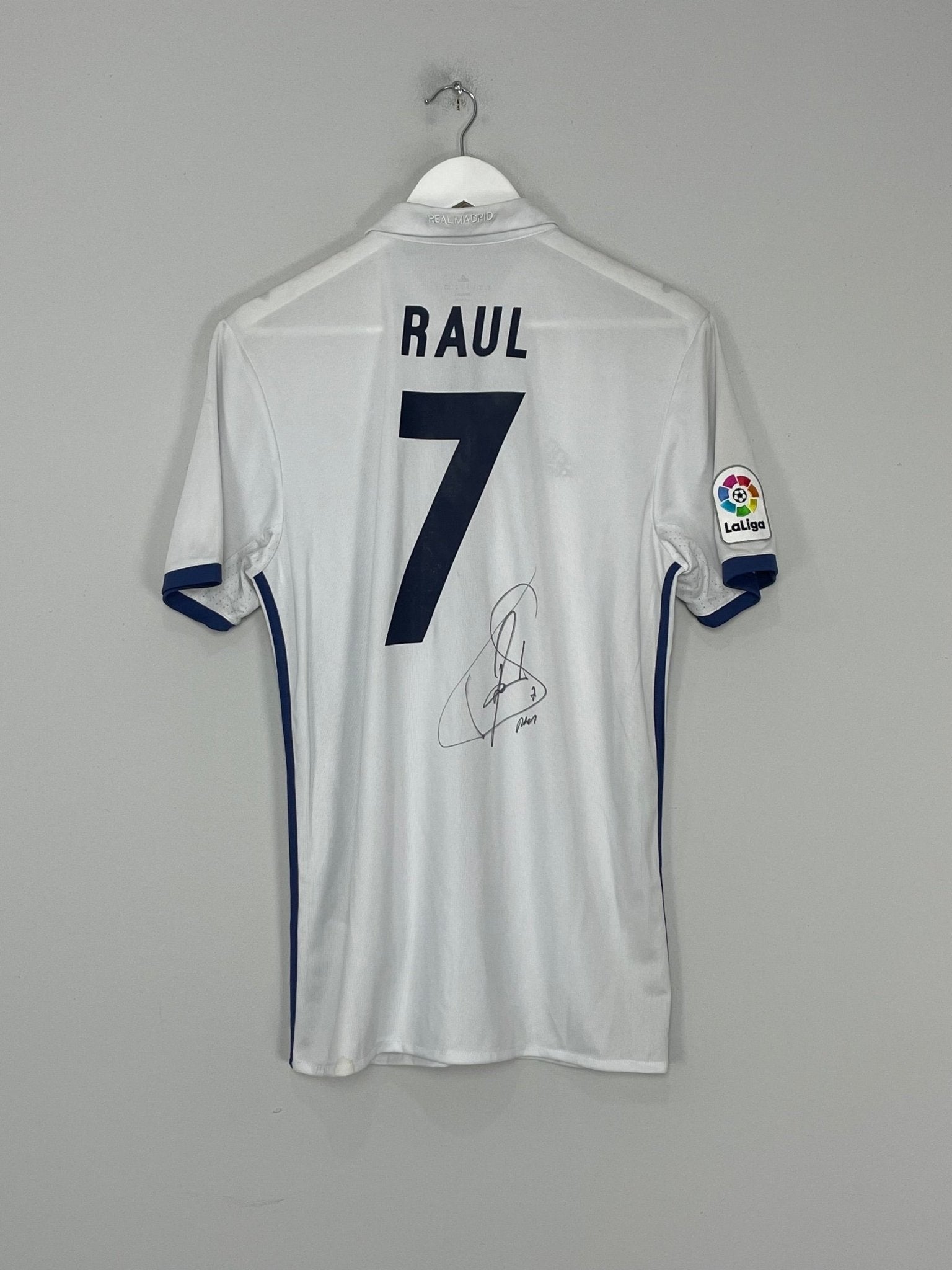 Shop 2016/17 REAL MADRID RAUL #7 *SIGNED* HOME SHIRT (M) ADIDAS, classic football shirts, vintage football shirts & retro soccer jerseys at Cult Kits