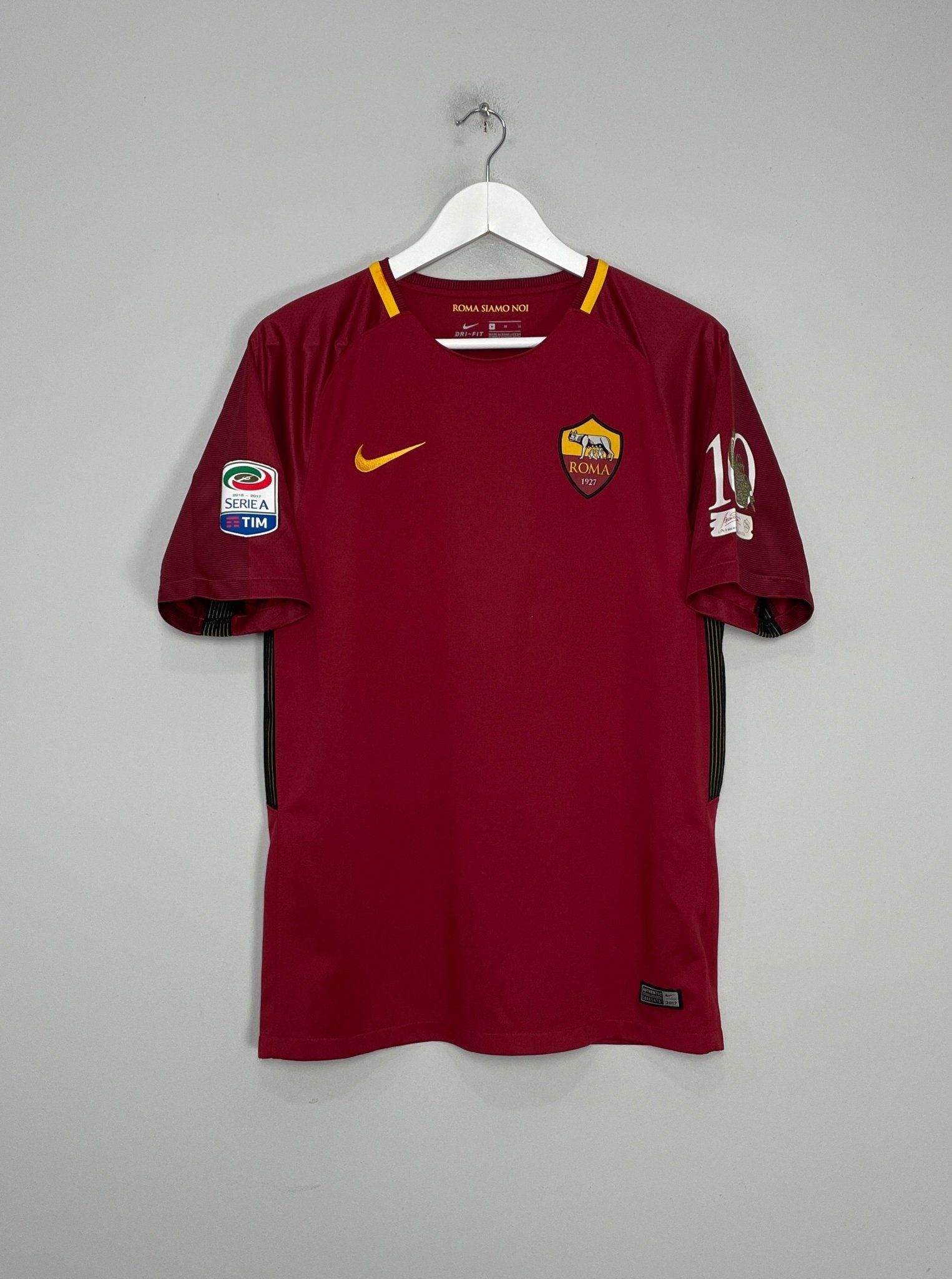 Shop 2016/17 ROMA TOTTI #10 TRIBUTE HOME SHIRT (M) NIKE, classic football shirts, vintage football shirts & retro soccer jerseys at Cult Kits
