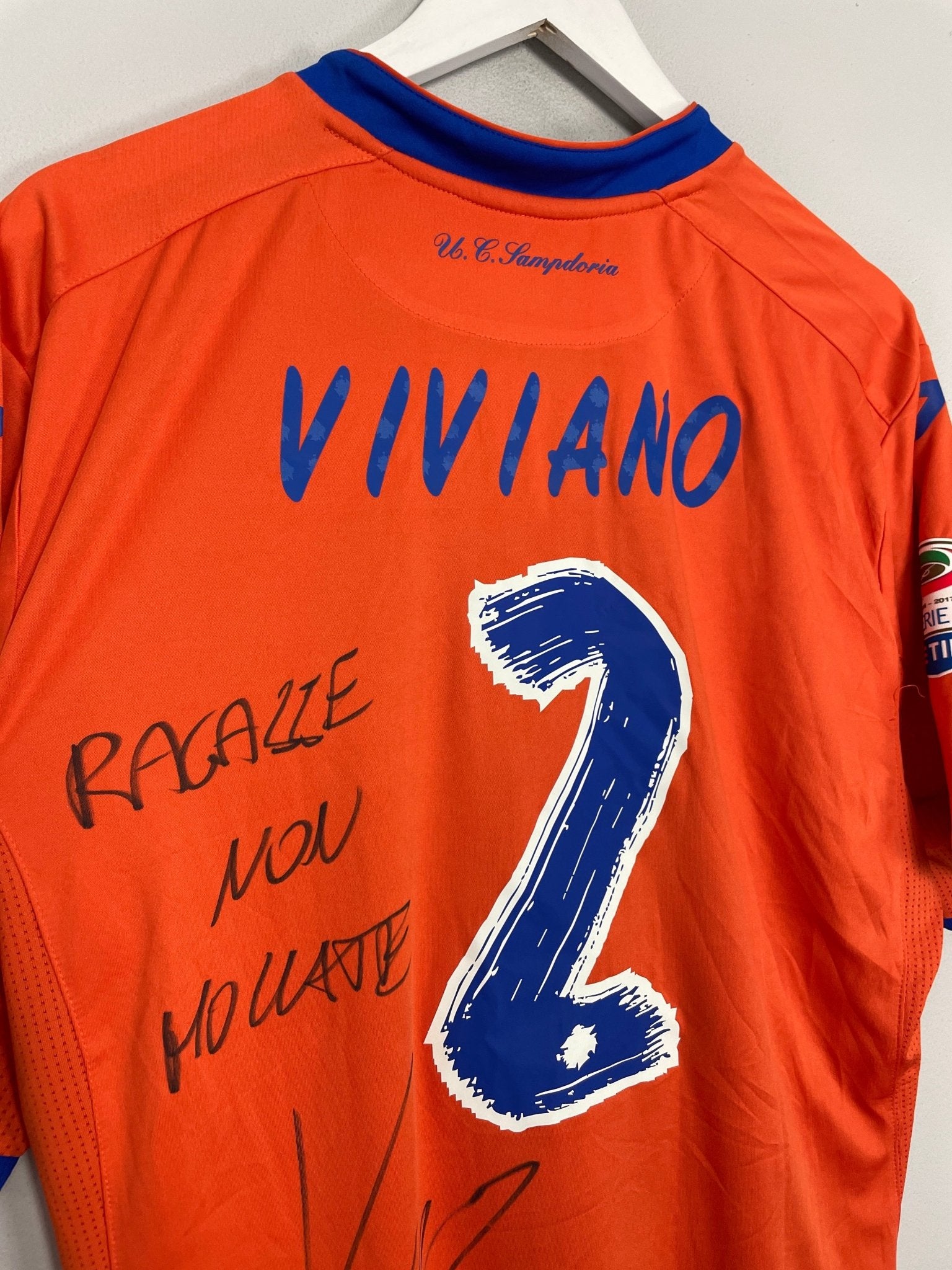 Shop 2016/17 SAMPDORIA VIVIANO #2 *MATCH ISSUED + SIGNED* GK SHIRT (XXL) JOMA, classic football shirts, vintage football shirts & retro soccer jerseys at Cult Kits