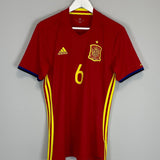 Shop 2016/17 SPAIN A.INIESTA #6 HOME SHIRT (M) ADIDAS, classic football shirts, vintage football shirts & retro soccer jerseys at Cult Kits