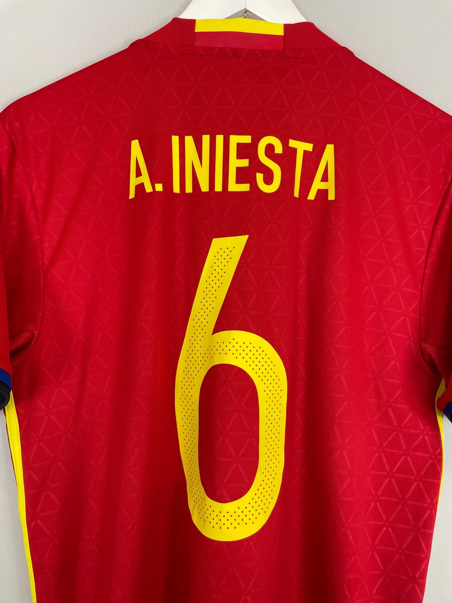 Shop 2016/17 SPAIN A.INIESTA #6 HOME SHIRT (M) ADIDAS, classic football shirts, vintage football shirts & retro soccer jerseys at Cult Kits