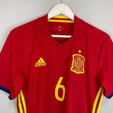 Shop 2016/17 SPAIN A.INIESTA #6 HOME SHIRT (M) ADIDAS, classic football shirts, vintage football shirts & retro soccer jerseys at Cult Kits