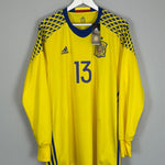 Shop 2016/17 SPAIN DE GEA #13 *PLAYER ISSUE* BNWT GK SHIRT (XL) ADIDAS, classic football shirts, vintage football shirts & retro soccer jerseys at Cult Kits