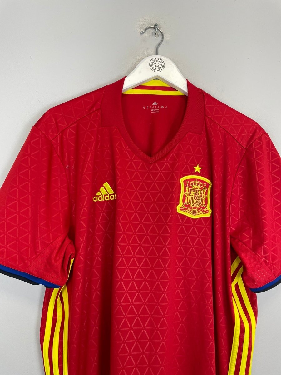 2016/17 SPAIN HOME SHIRT (XL) ADIDAS - Cult Kits - XL - Buy Vintage Football Shirts, Authentic Retro Football Shirts For Sale, Classic Football Shirts & Soccer Jersey
