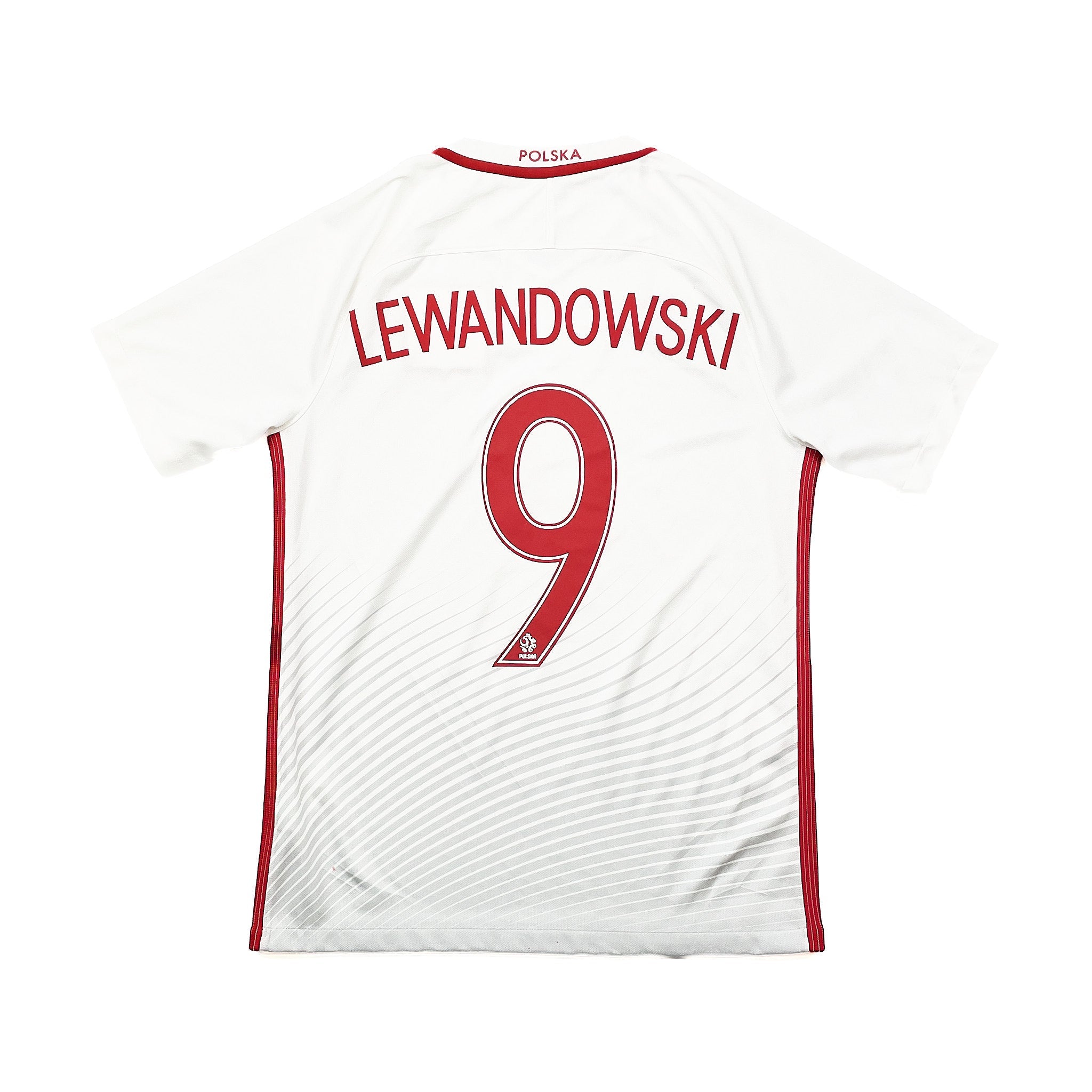 Buy 2016/18 POLAND LEWANDOWSKI 9 HOME SHIRT (S) NIKE ~ Free worldwide shipping available ~ Authentic Vintage Football Shirts from Cult Kits