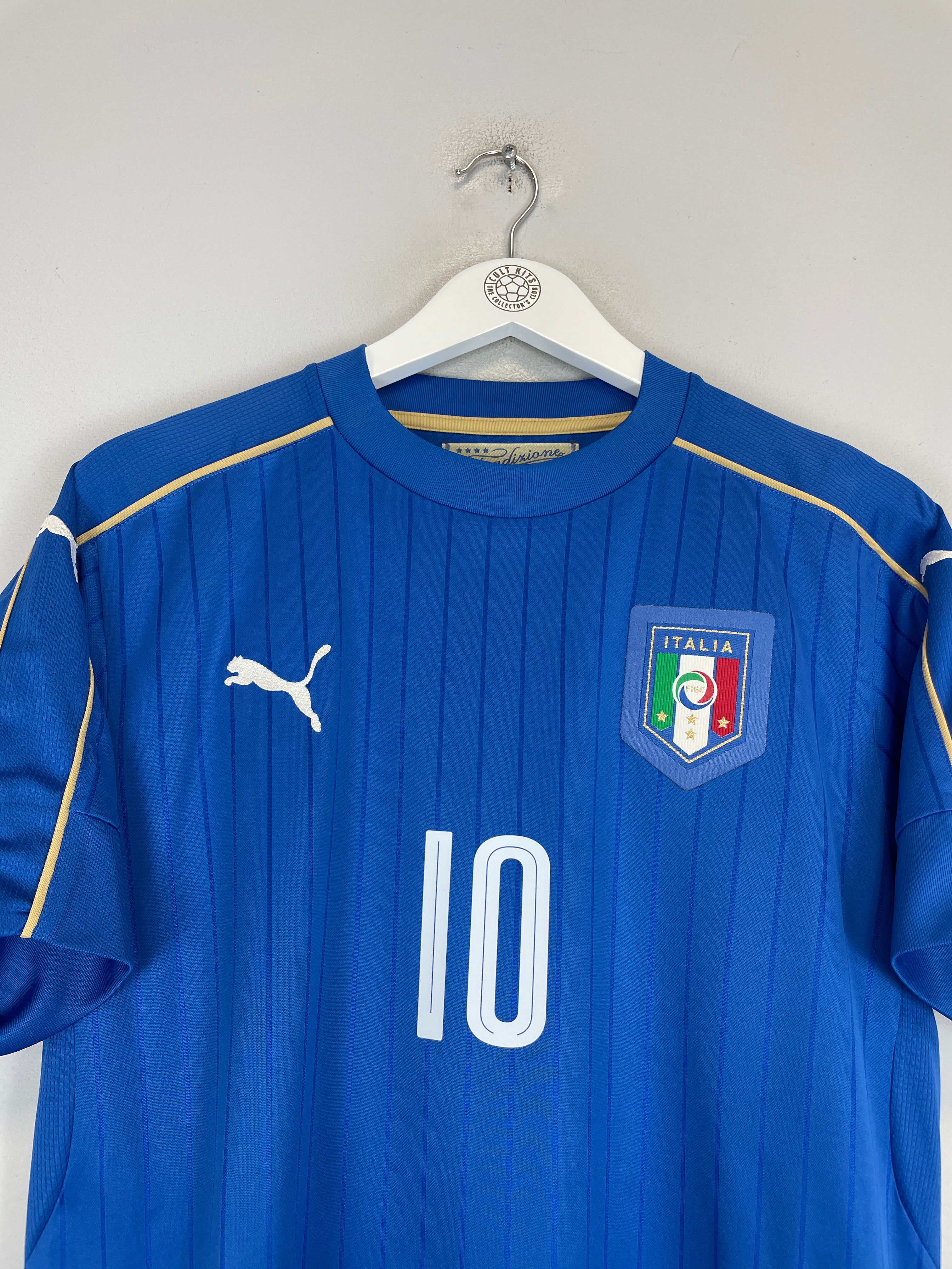 2016/17 ITALY THIAGO MOTTA #10 HOME SHIRT (L) PUMA COLLAR STRIPES DETAIL