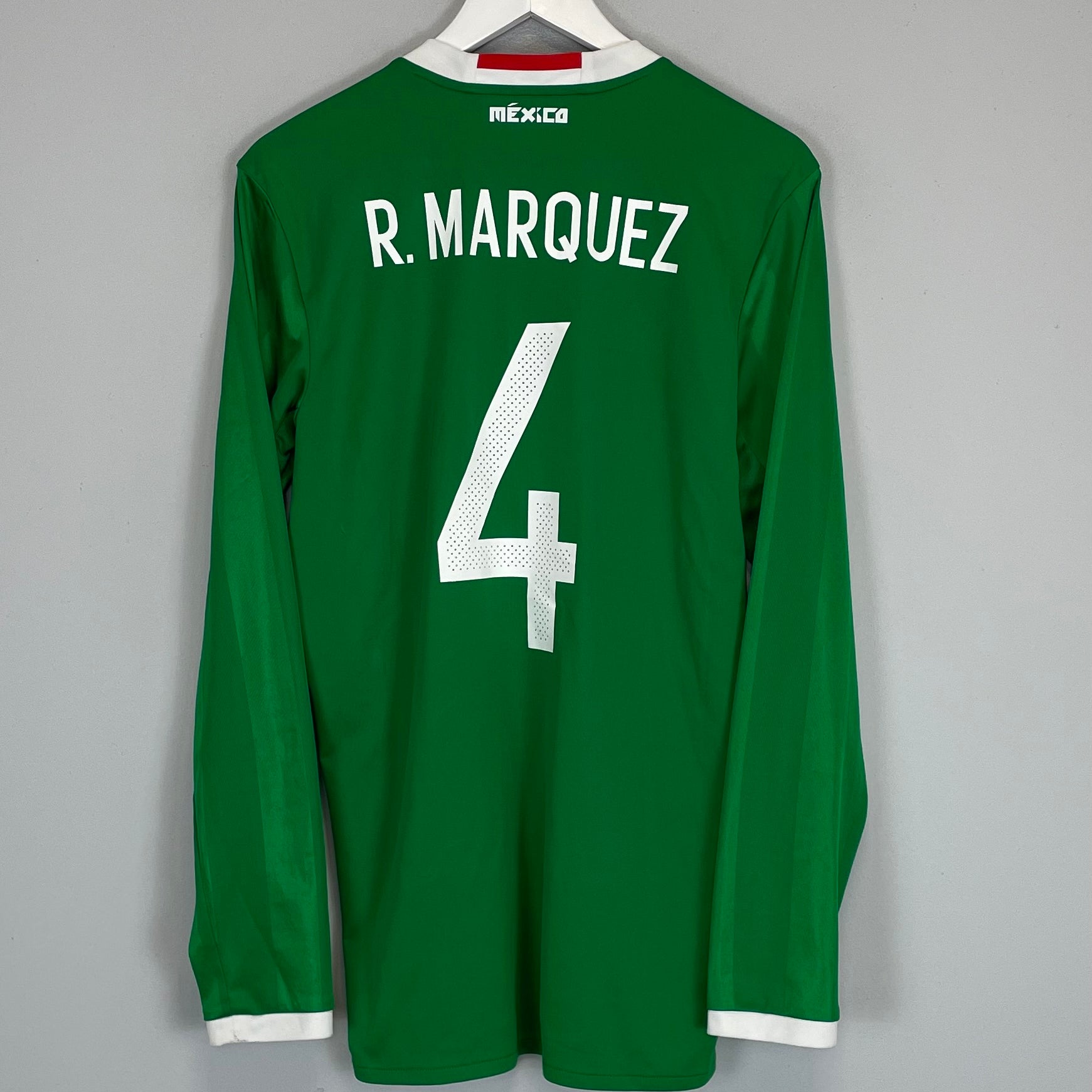 Shop 2016/17 MEXICO MARQUEZ #4 L/S HOME SHIRT (M) ADIDAS, classic football shirts, vintage football shirts & retro soccer jerseys at Cult Kits