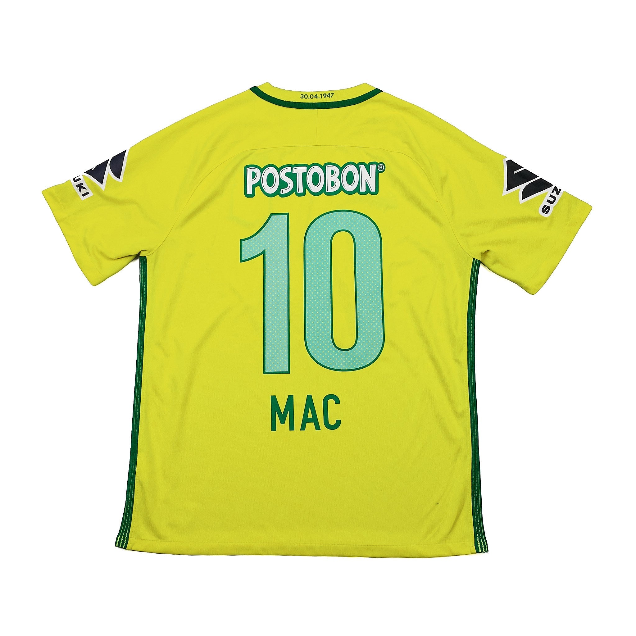 Buy 2017 Atletico Nacional Mac 10 *70 Year* Away Shirt (L) Nike ~ Free worldwide shipping available ~ Authentic Vintage Football Shirts from Cult Kits