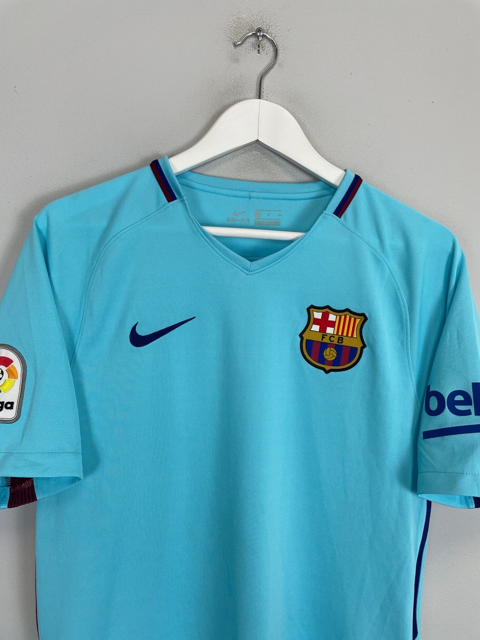 Shop 2017/18 BARCELONA MESSI #10 AWAY SHIRT (M) NIKE, classic football shirts, vintage football shirts & retro soccer jerseys at Cult Kits
