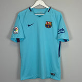 Shop 2017/18 BARCELONA MESSI #10 AWAY SHIRT (M) NIKE, classic football shirts, vintage football shirts & retro soccer jerseys at Cult Kits