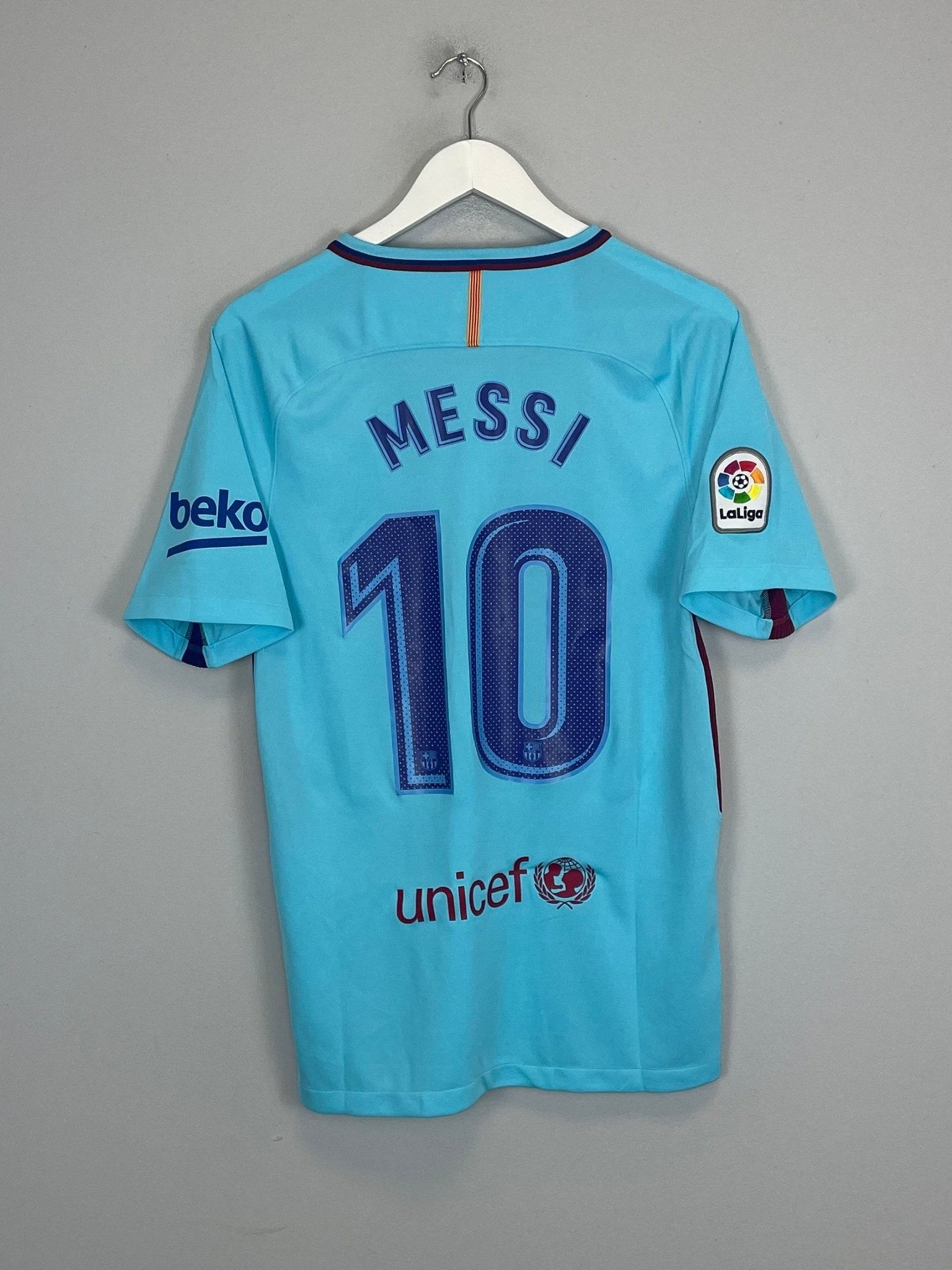 Shop 2017/18 BARCELONA MESSI #10 AWAY SHIRT (S) NIKE, classic football shirts, vintage football shirts & retro soccer jerseys at Cult Kits