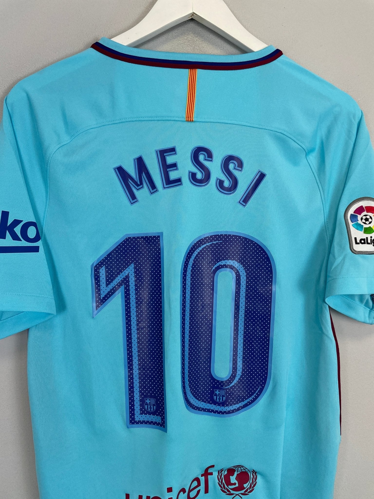 Shop 2017/18 BARCELONA MESSI #10 AWAY SHIRT (S) NIKE, classic football shirts, vintage football shirts & retro soccer jerseys at Cult Kits