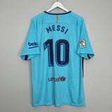Shop 2017/18 BARCELONA MESSI #10 AWAY SHIRT (XL) NIKE, classic football shirts, vintage football shirts & retro soccer jerseys at Cult Kits