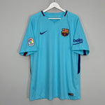 Shop 2017/18 BARCELONA MESSI #10 AWAY SHIRT (XL) NIKE, classic football shirts, vintage football shirts & retro soccer jerseys at Cult Kits